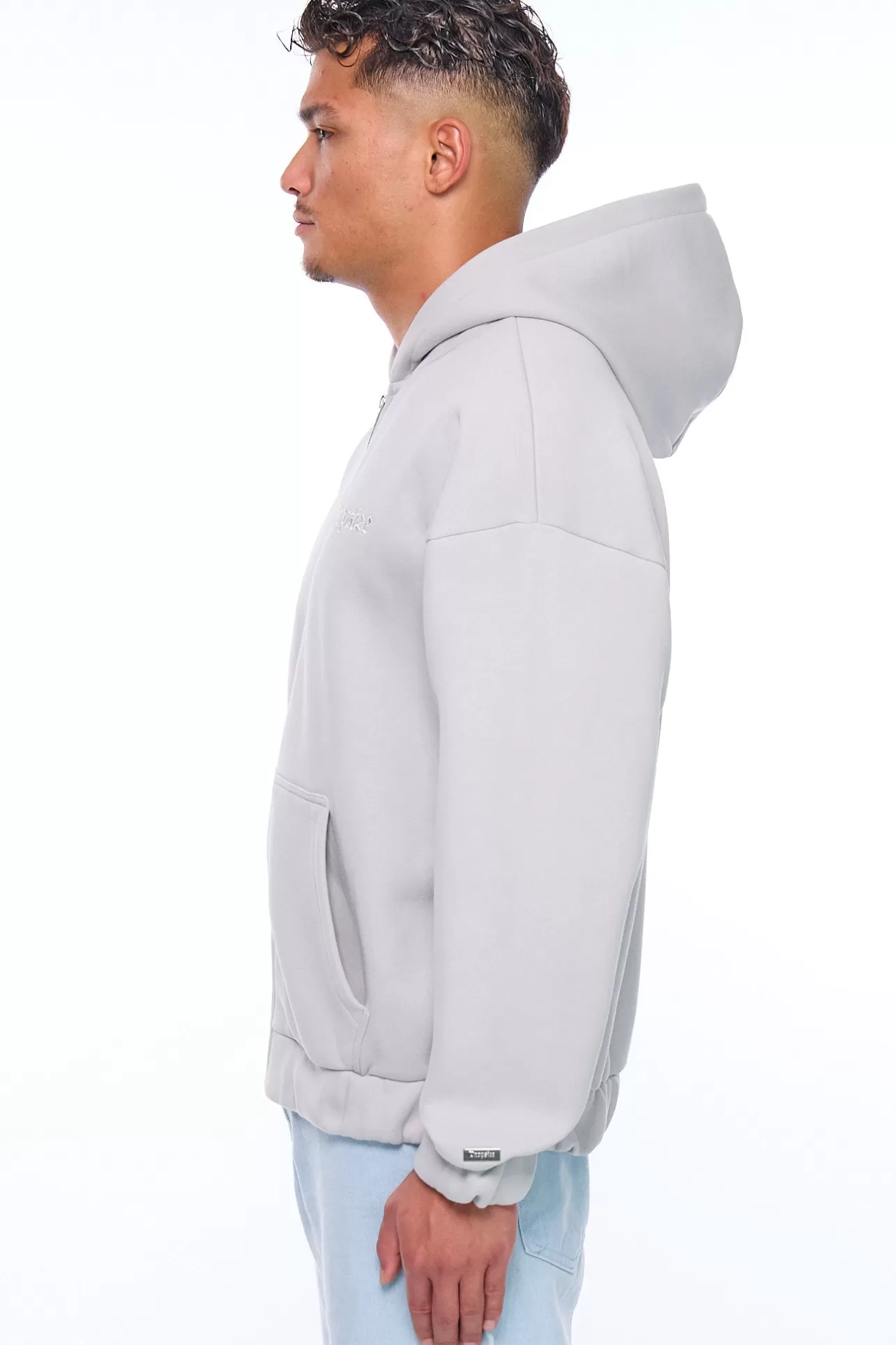 Dropsize HEAVY OVERSIZE EMBO ZIP HOODIE VAPOR BLUE* Zips
