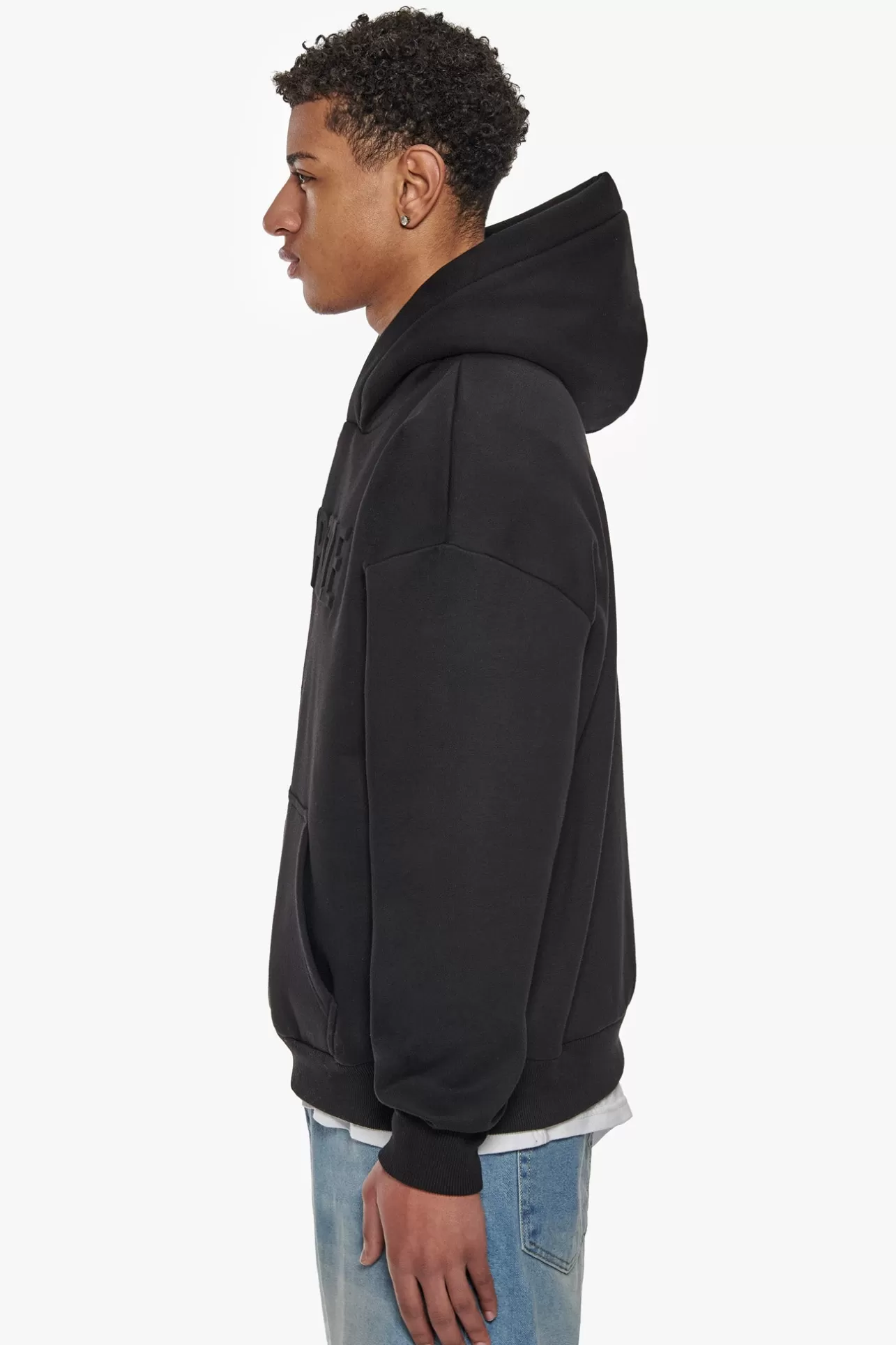 Dropsize HEAVY OVERSIZE EMBOSSED HOODIE BLACK* Hoodie
