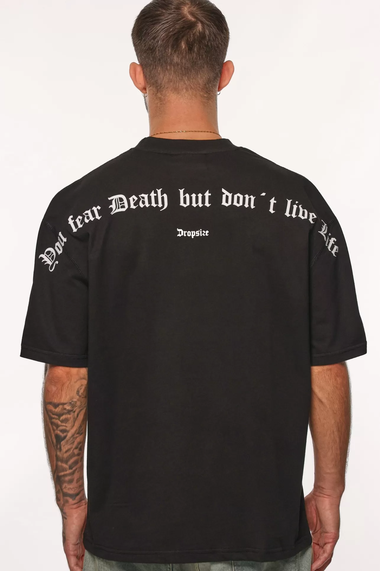 Dropsize HEAVY OVERSIZE FEAR DEATH T-SHIRT BLACK* T Shirt