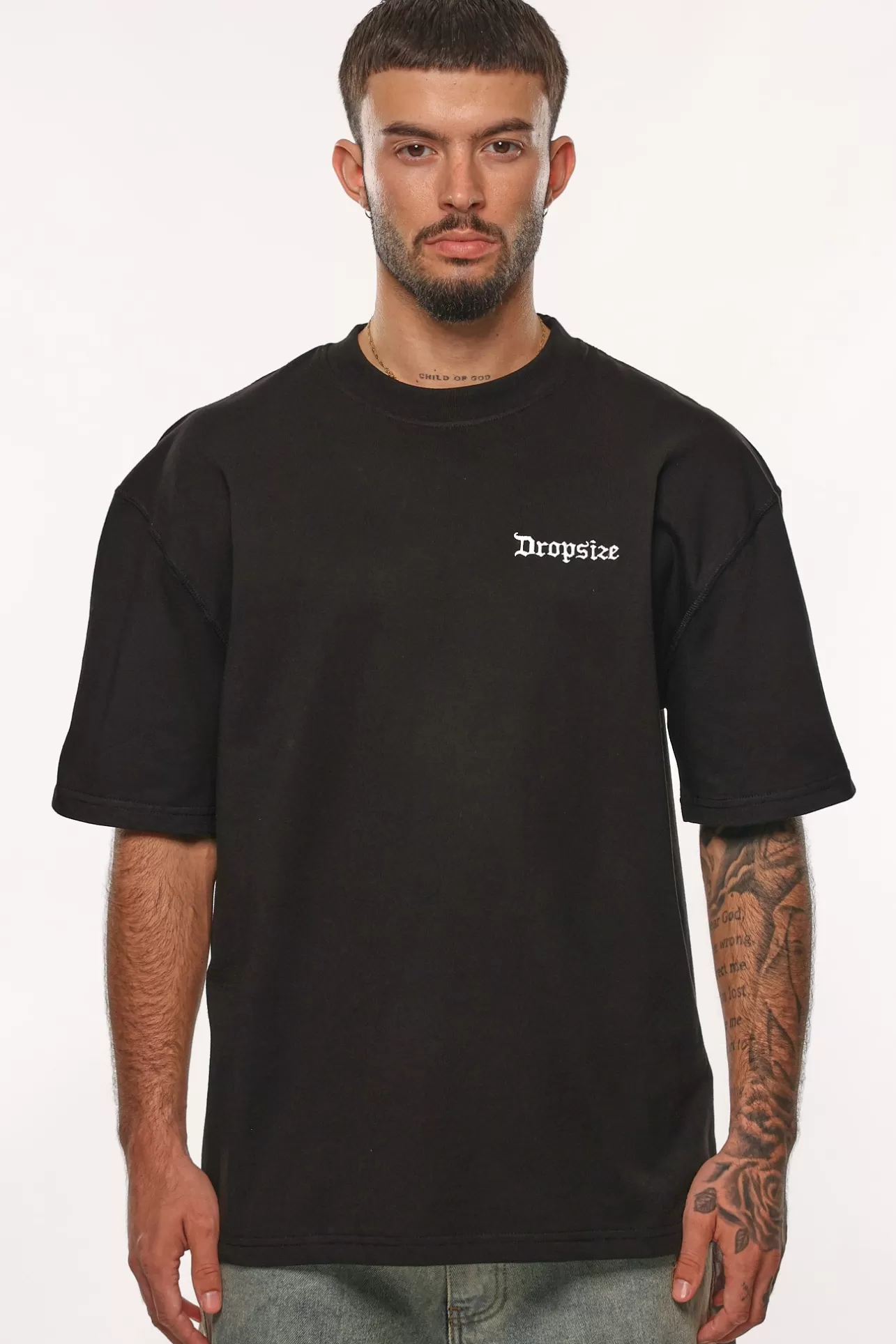 Dropsize HEAVY OVERSIZE FEAR DEATH T-SHIRT BLACK* T Shirt