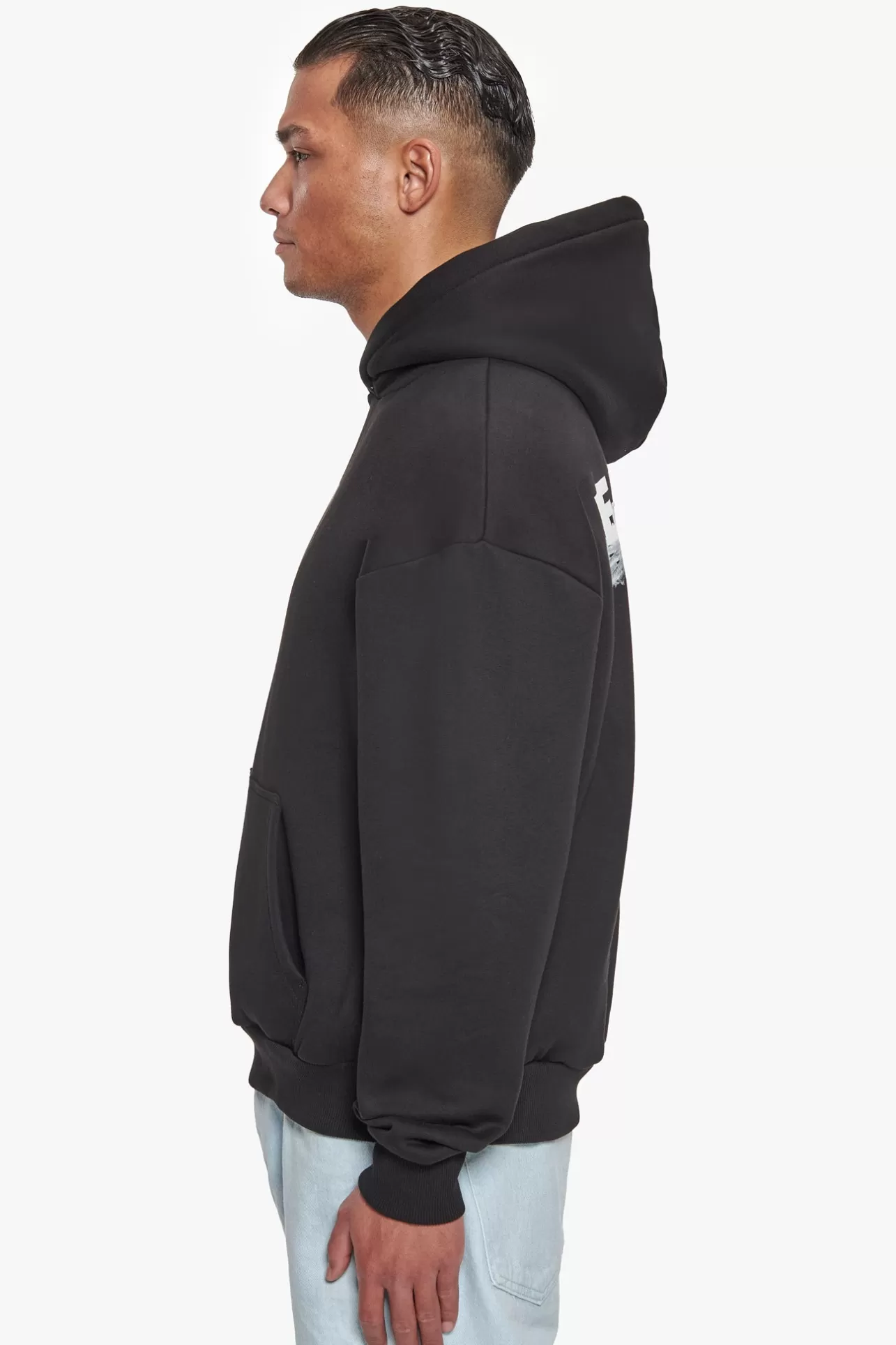 Dropsize HEAVY OVERSIZE FEARLESS HOODIE BLACK* Hoodie