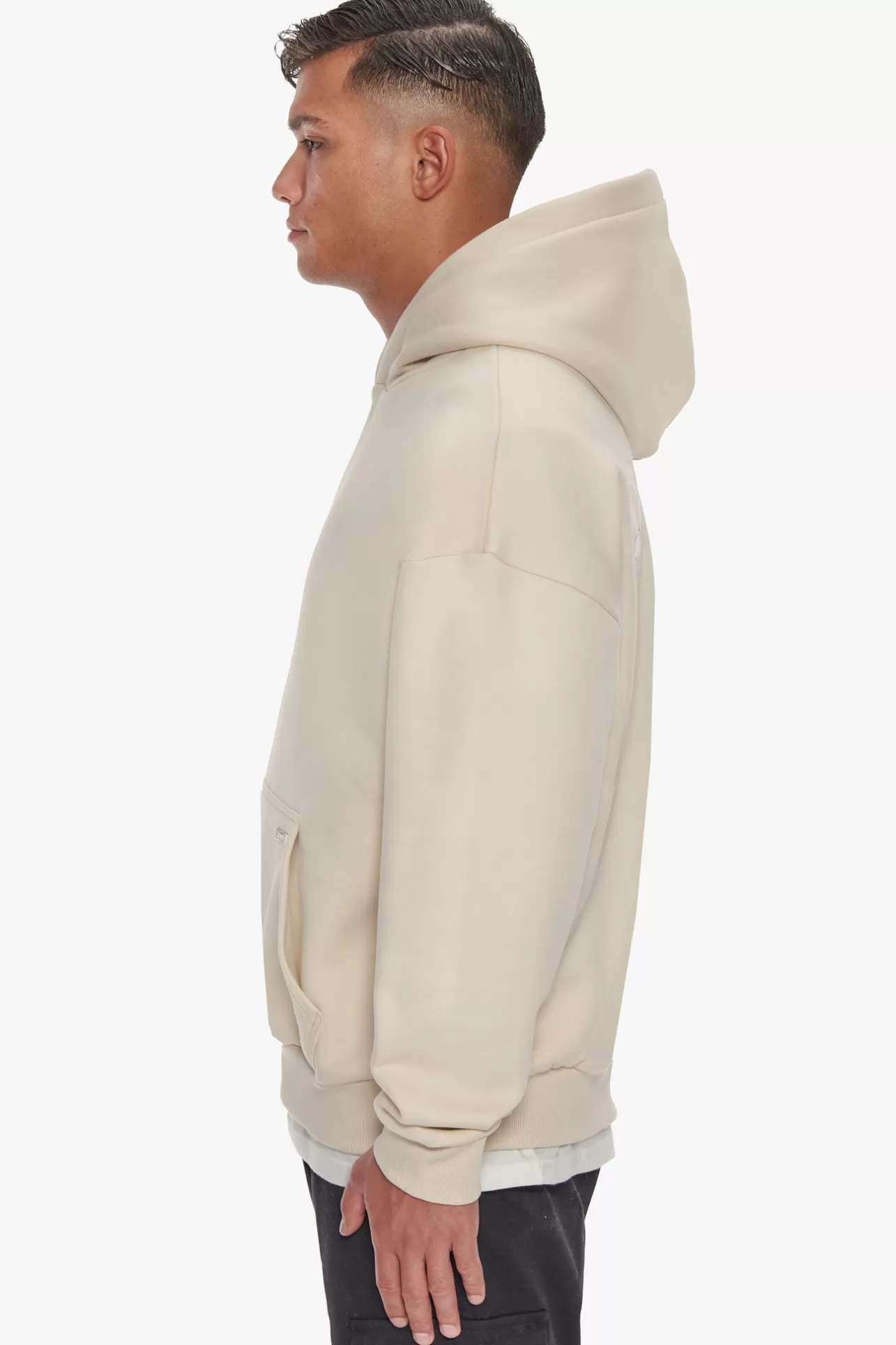 Dropsize HEAVY OVERSIZE FLAT BACK EMBO HOODIE COCONUT MILK* Hoodie