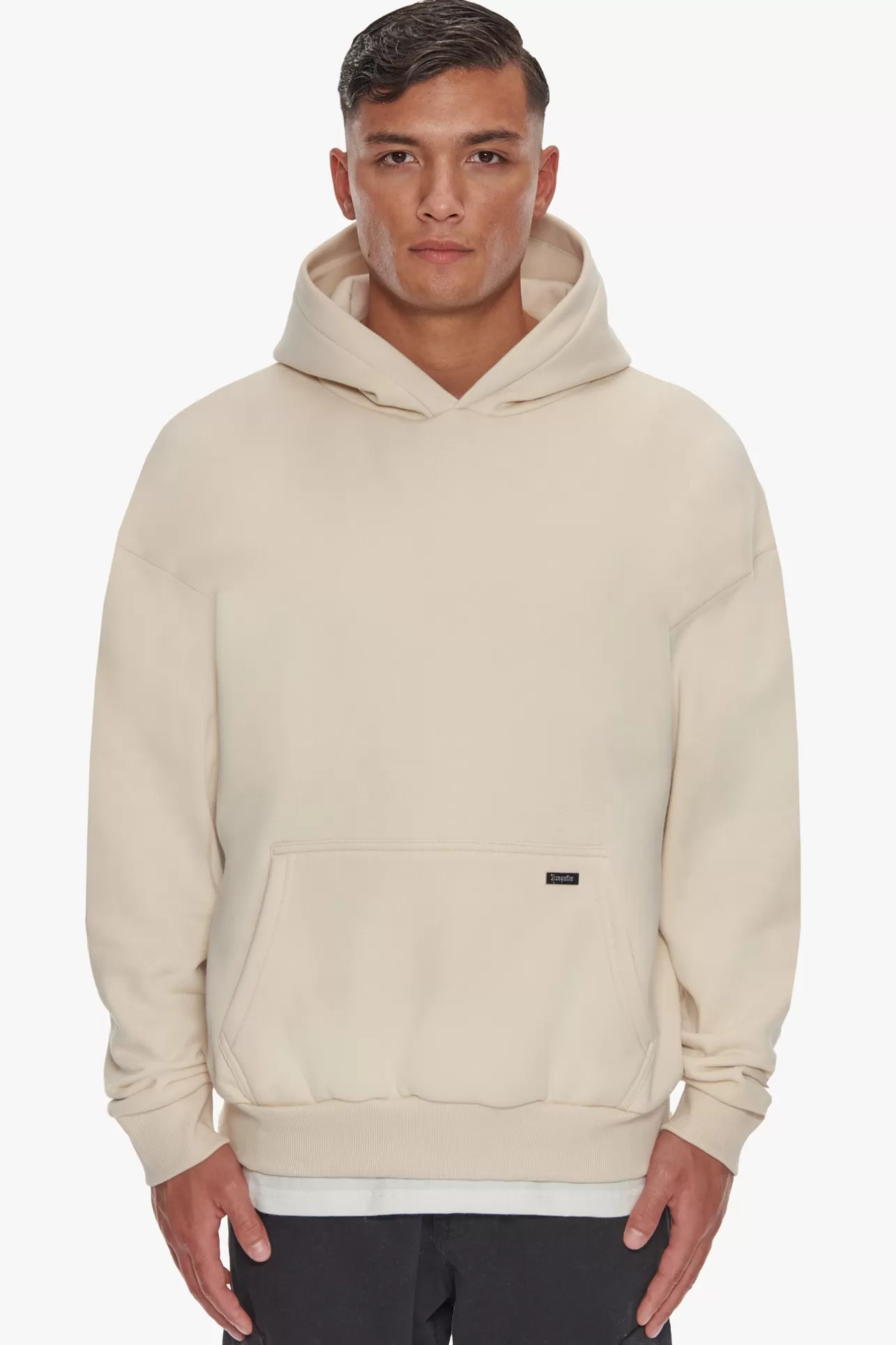 Dropsize HEAVY OVERSIZE FLAT BACK EMBO HOODIE COCONUT MILK* Hoodie