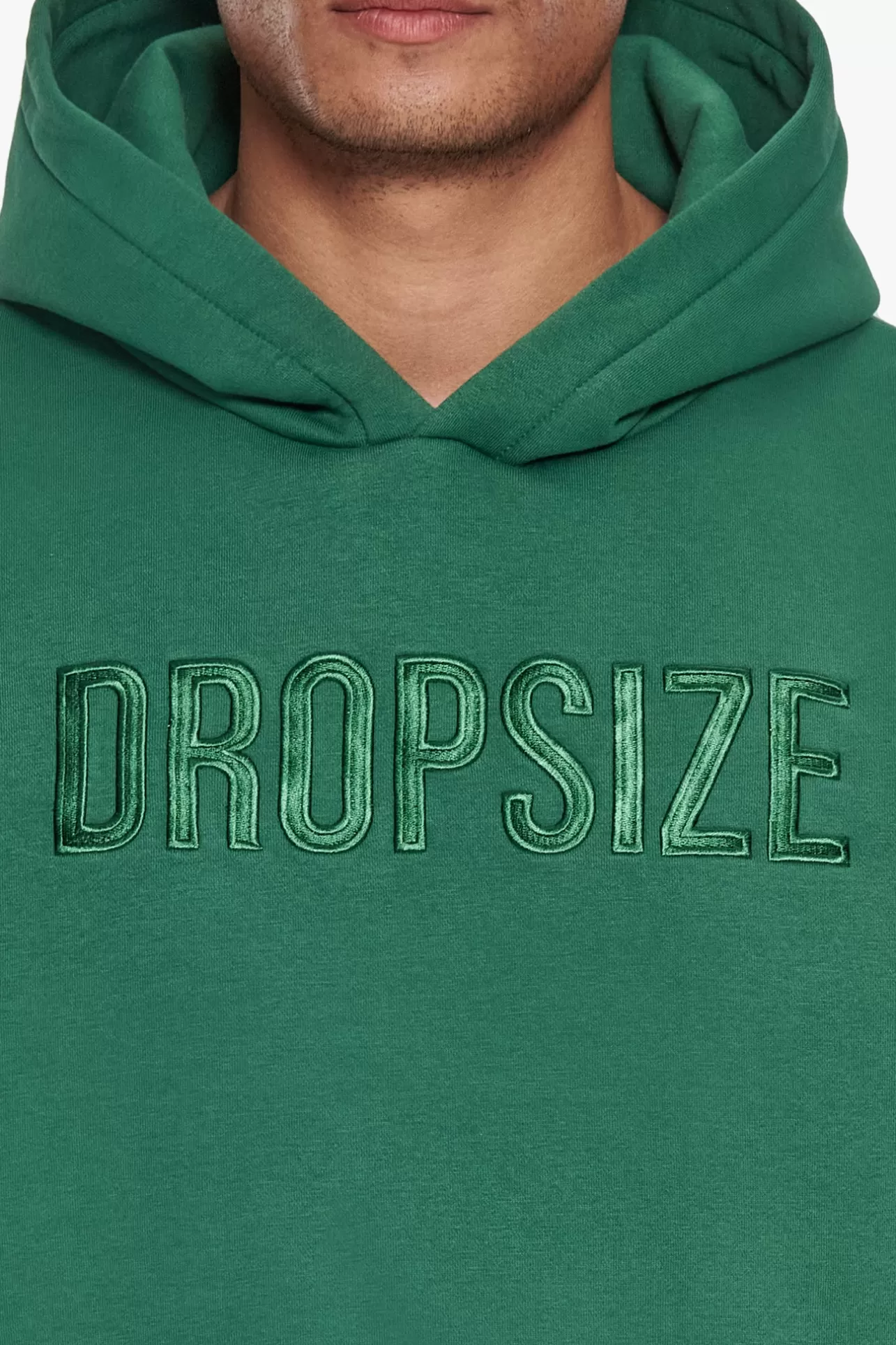 Dropsize HEAVY OVERSIZE FLAT FRONT EMBO HOODIE WASHED GREEN* Hoodie