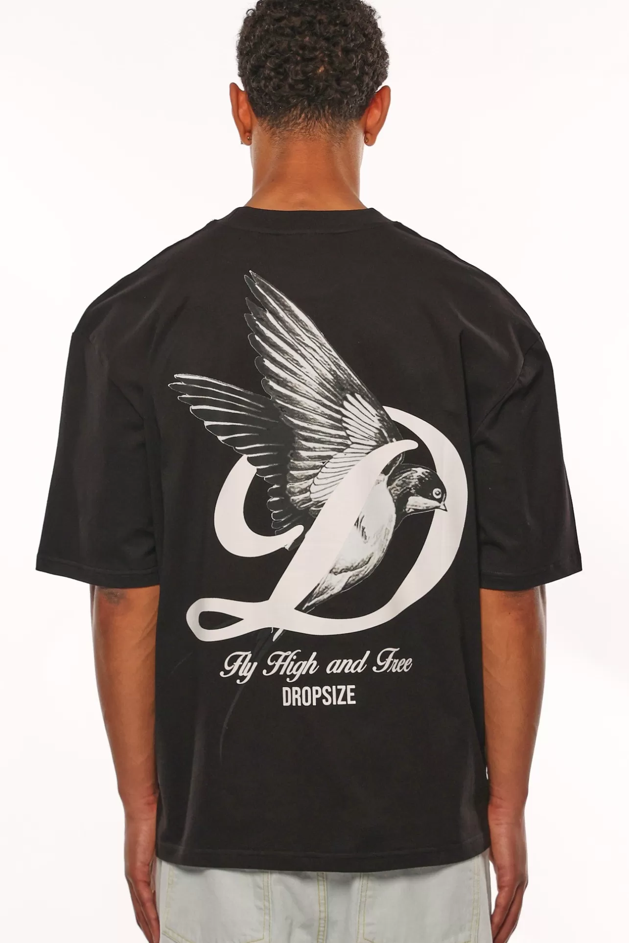 Dropsize HEAVY OVERSIZE FLY HIGH T-SHIRT BLACK* T Shirt