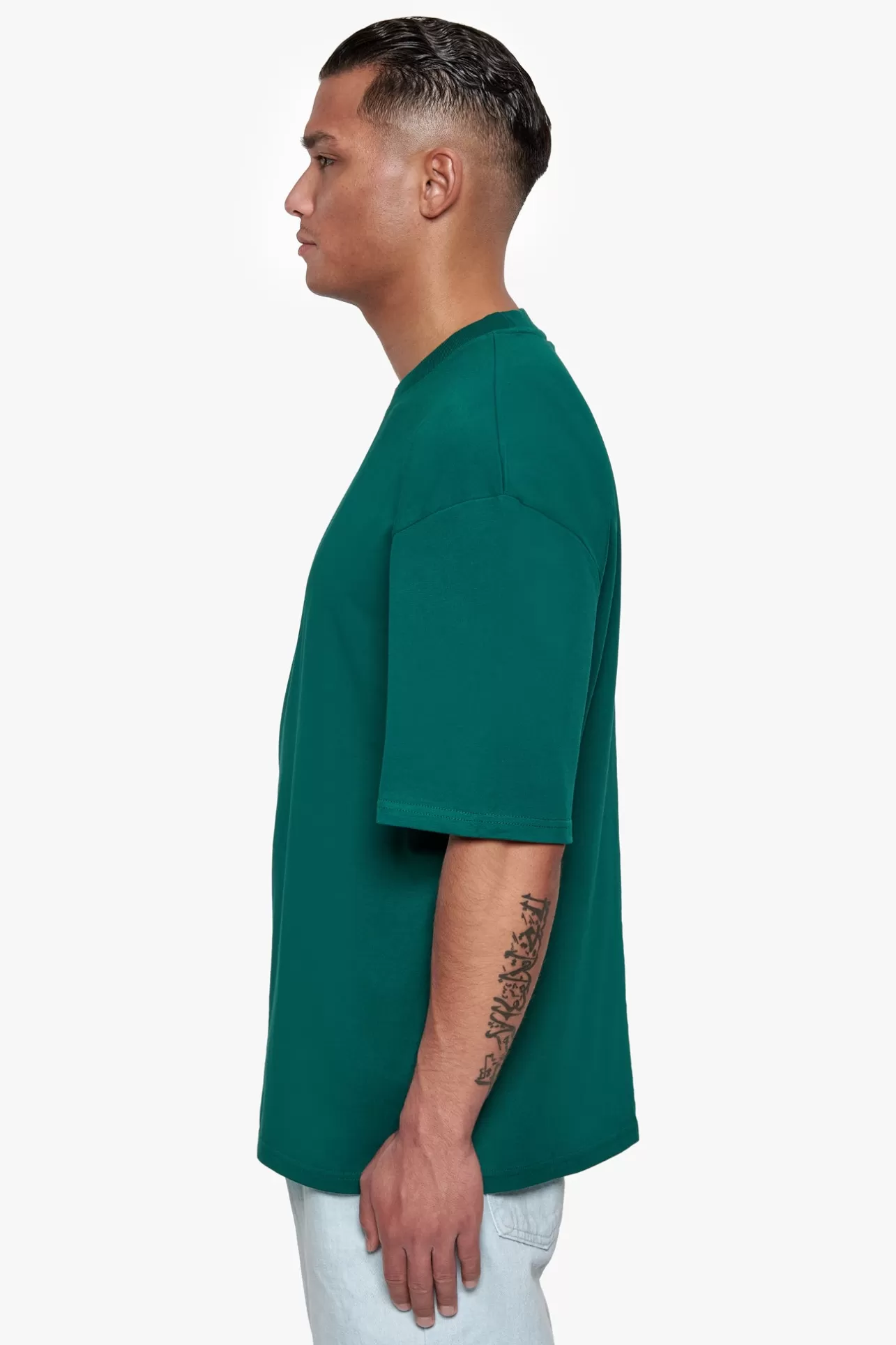 Dropsize HEAVY OVERSIZE FRONT RUBBER PATCH T-SHIRT GREEN* T Shirt