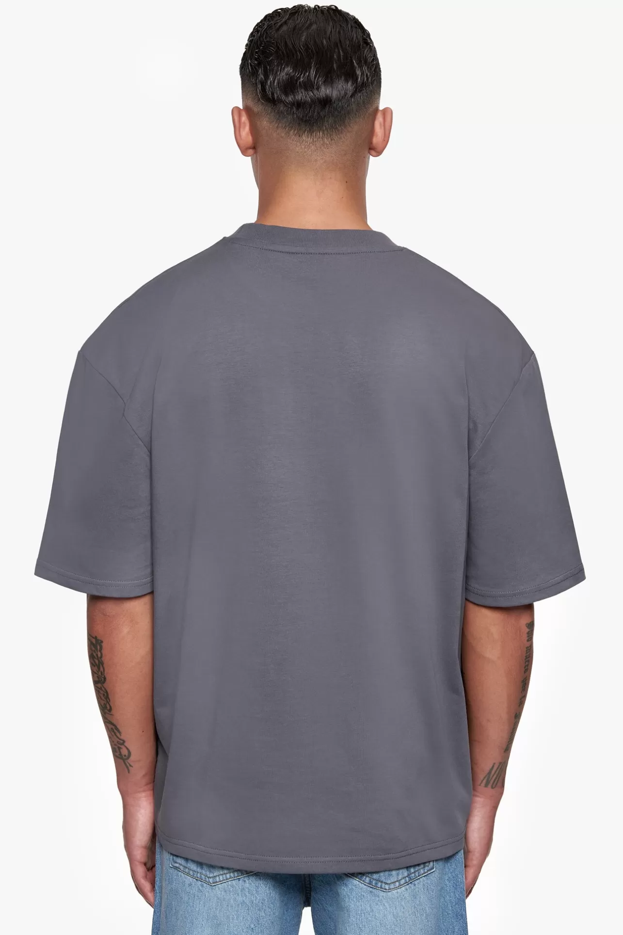 Dropsize HEAVY OVERSIZE FRONT RUBBER PATCH T-SHIRT STEEL GREY* T Shirt