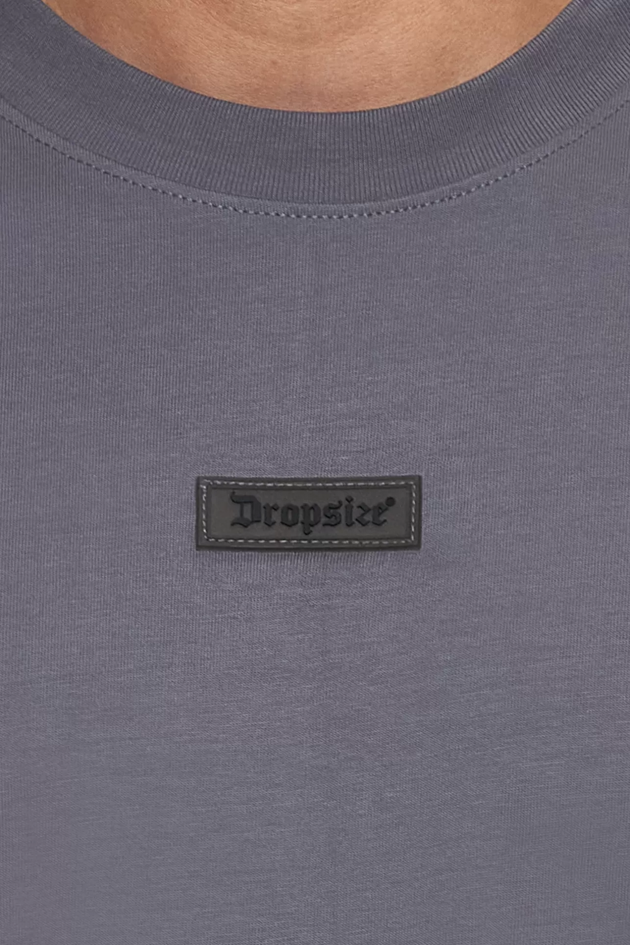 Dropsize HEAVY OVERSIZE FRONT RUBBER PATCH T-SHIRT STEEL GREY* T Shirt