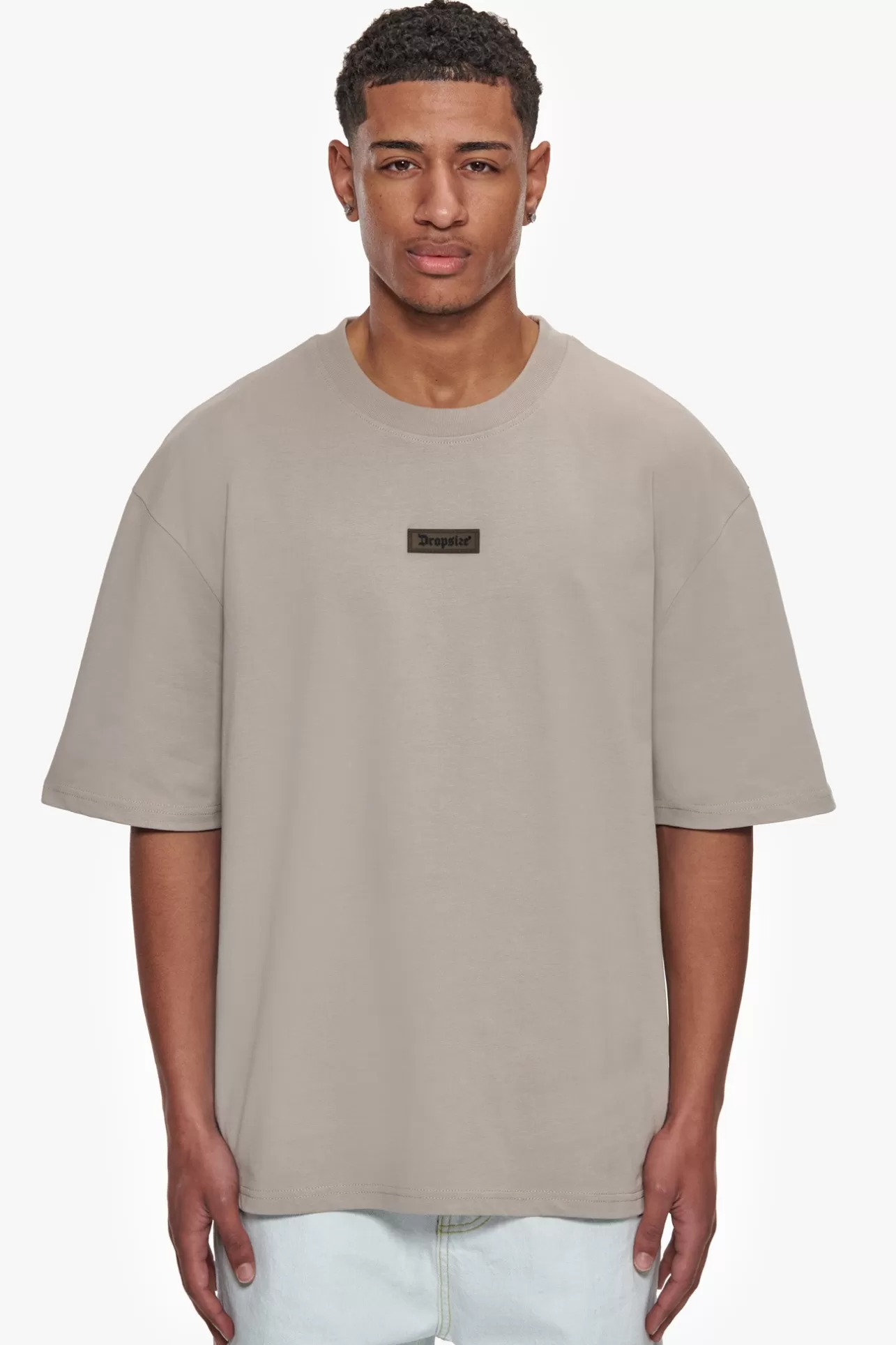 Dropsize HEAVY OVERSIZE FRONT RUBBER PATCH T-SHIRT STONE* T Shirt