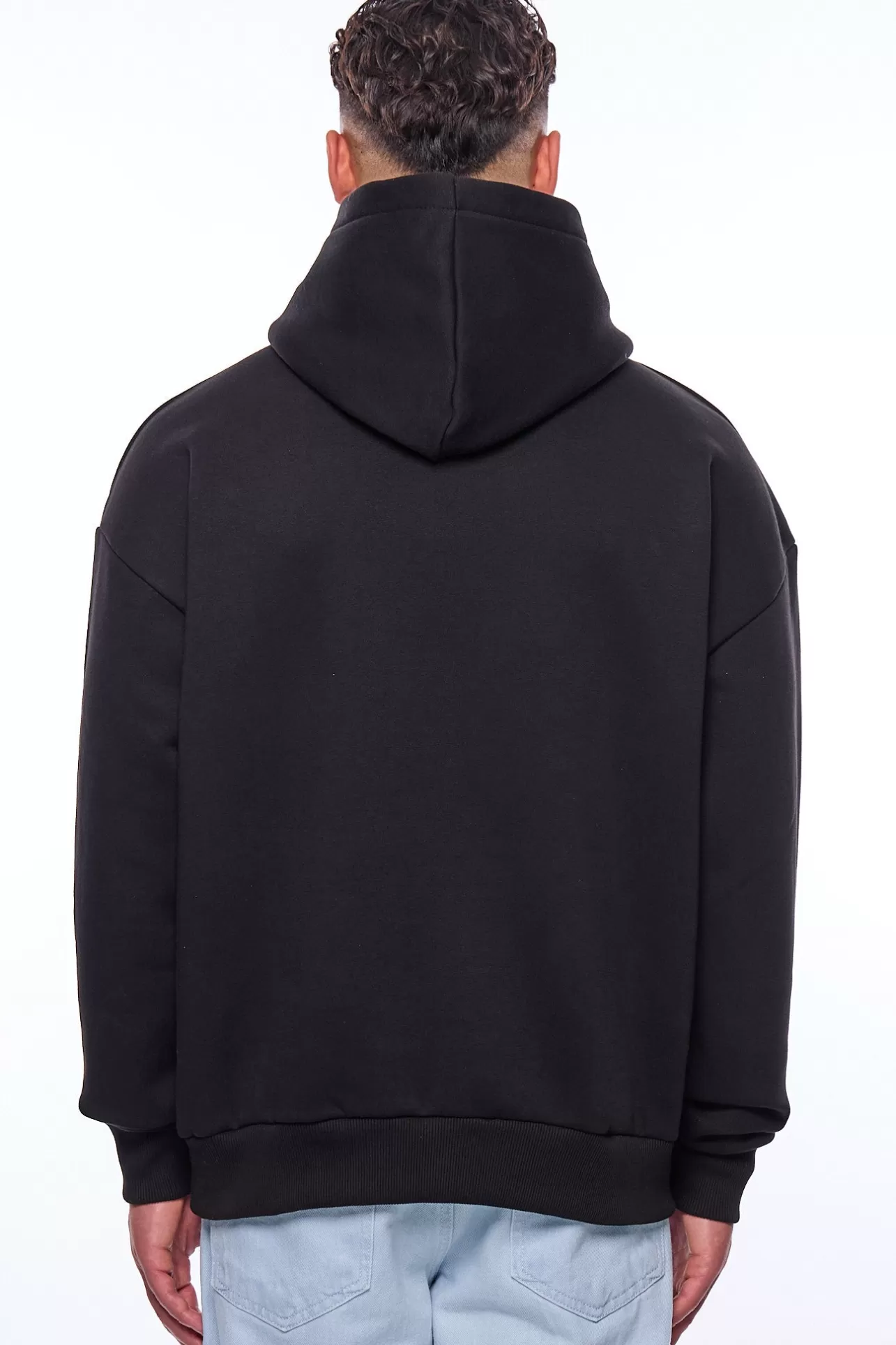 Dropsize HEAVY OVERSIZE GLOWING LOGO HOODIE BLACK* Hoodie