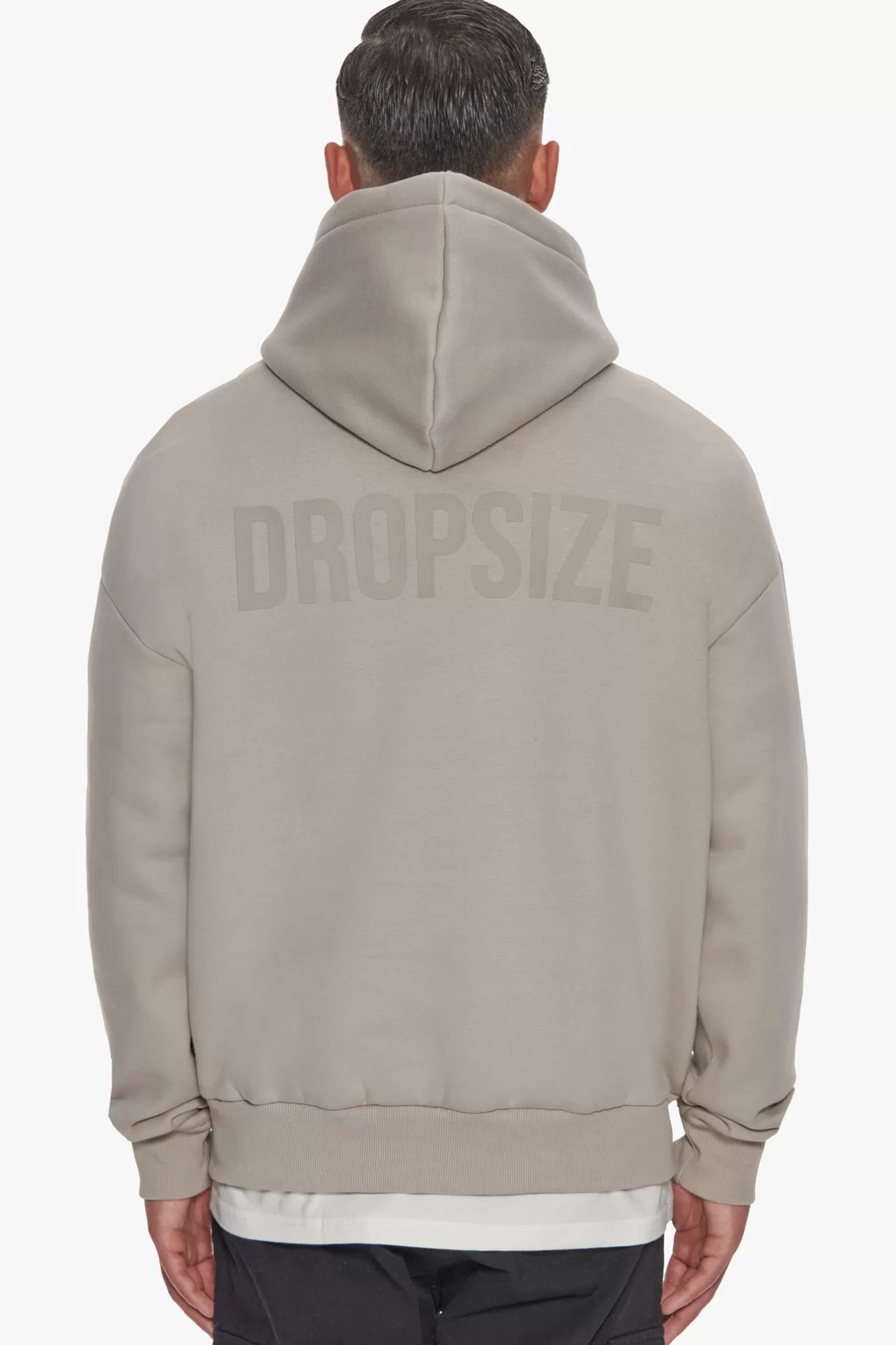 Dropsize HEAVY OVERSIZE HD PRINT HOODIE SILVER GREY* Hoodie