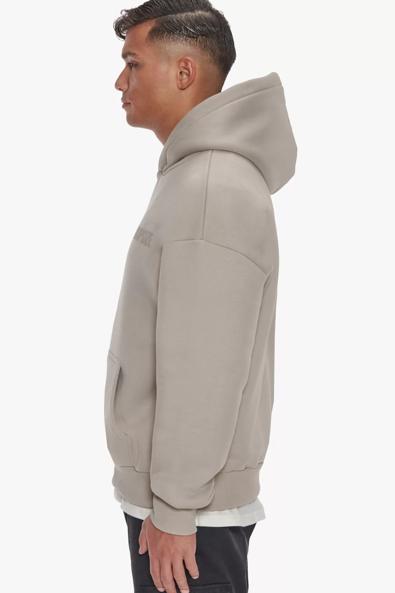 Dropsize HEAVY OVERSIZE HD PRINT HOODIE SILVER GREY* Hoodie