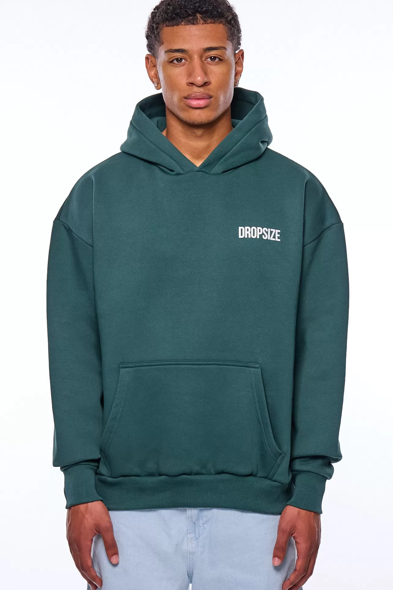 Dropsize HEAVY OVERSIZE HD PRINT HOODIE TREKKING GREEN* Hoodie
