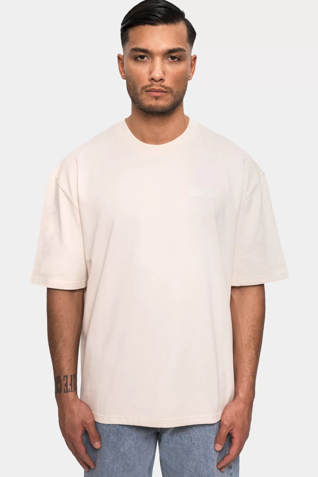 Dropsize HEAVY OVERSIZE HD PRINT T-SHIRT COCONUT MILK* T Shirt