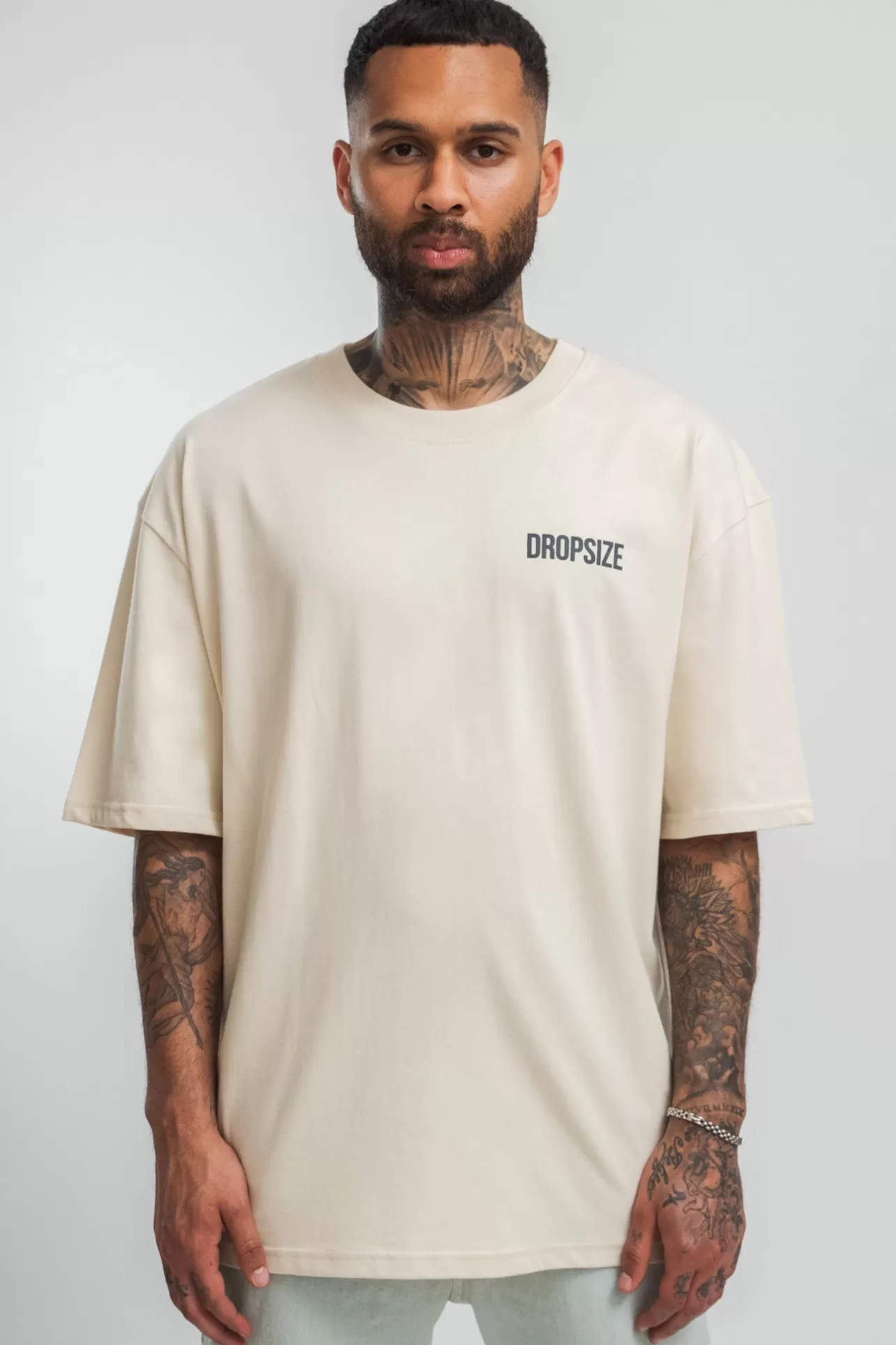 Dropsize HEAVY OVERSIZE HD PRINT T-SHIRT COCONUT/ STONE* T Shirt