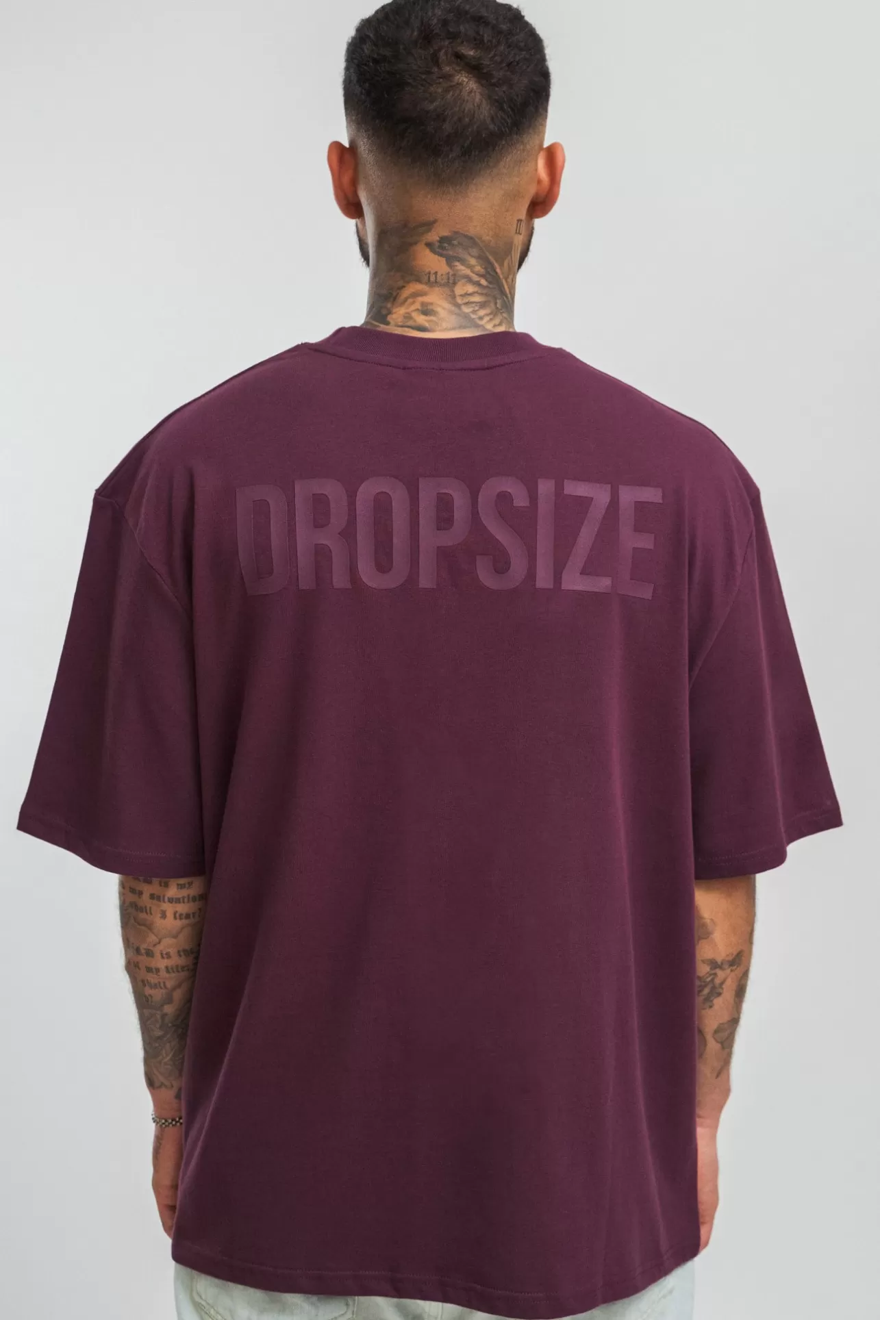 Dropsize HEAVY OVERSIZE HD PRINT T-SHIRT GRAPE WINE* T Shirt