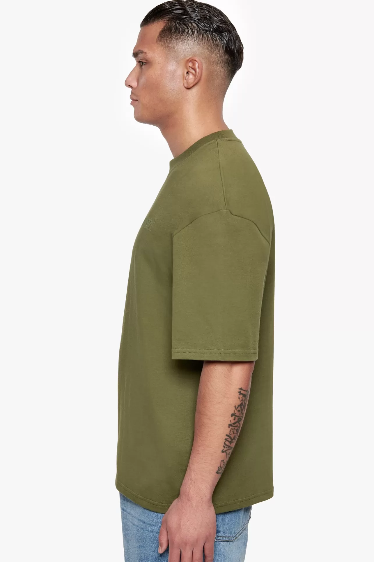 Dropsize HEAVY OVERSIZE HD PRINT T-SHIRT OLIVE* T Shirt