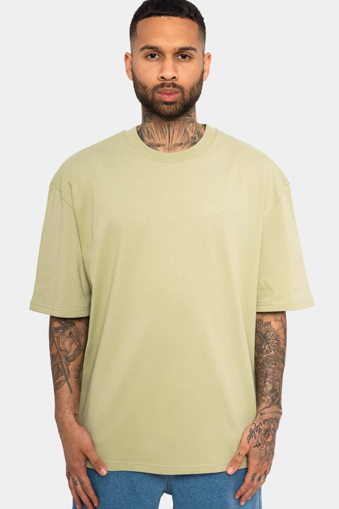 Dropsize HEAVY OVERSIZE HD PRINT T-SHIRT PISTACHIO* T Shirt