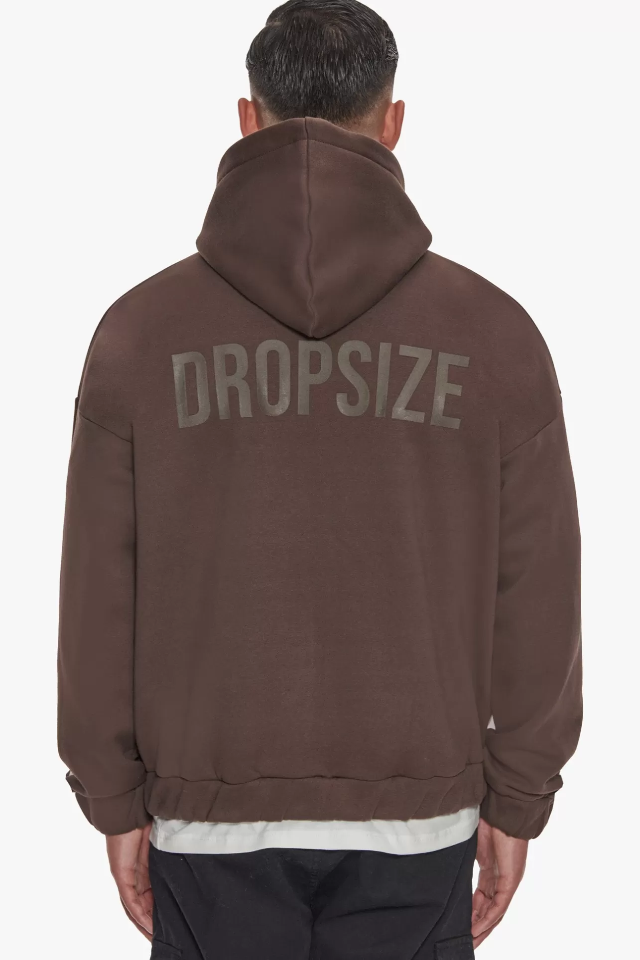 Dropsize HEAVY OVERSIZE HD PRINT ZIP HOODIE CHOCOLATE* Zips