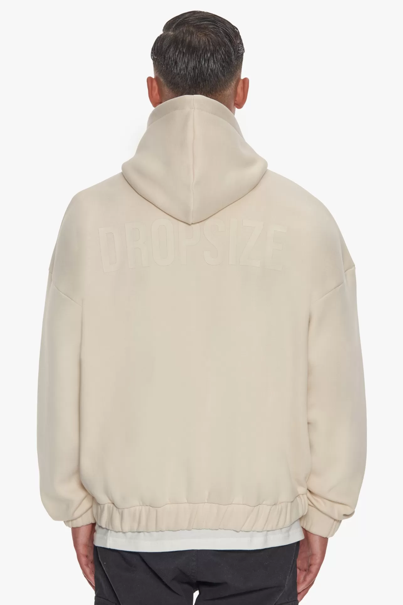 Dropsize HEAVY OVERSIZE HD PRINT ZIP HOODIE COCONUT* Zips