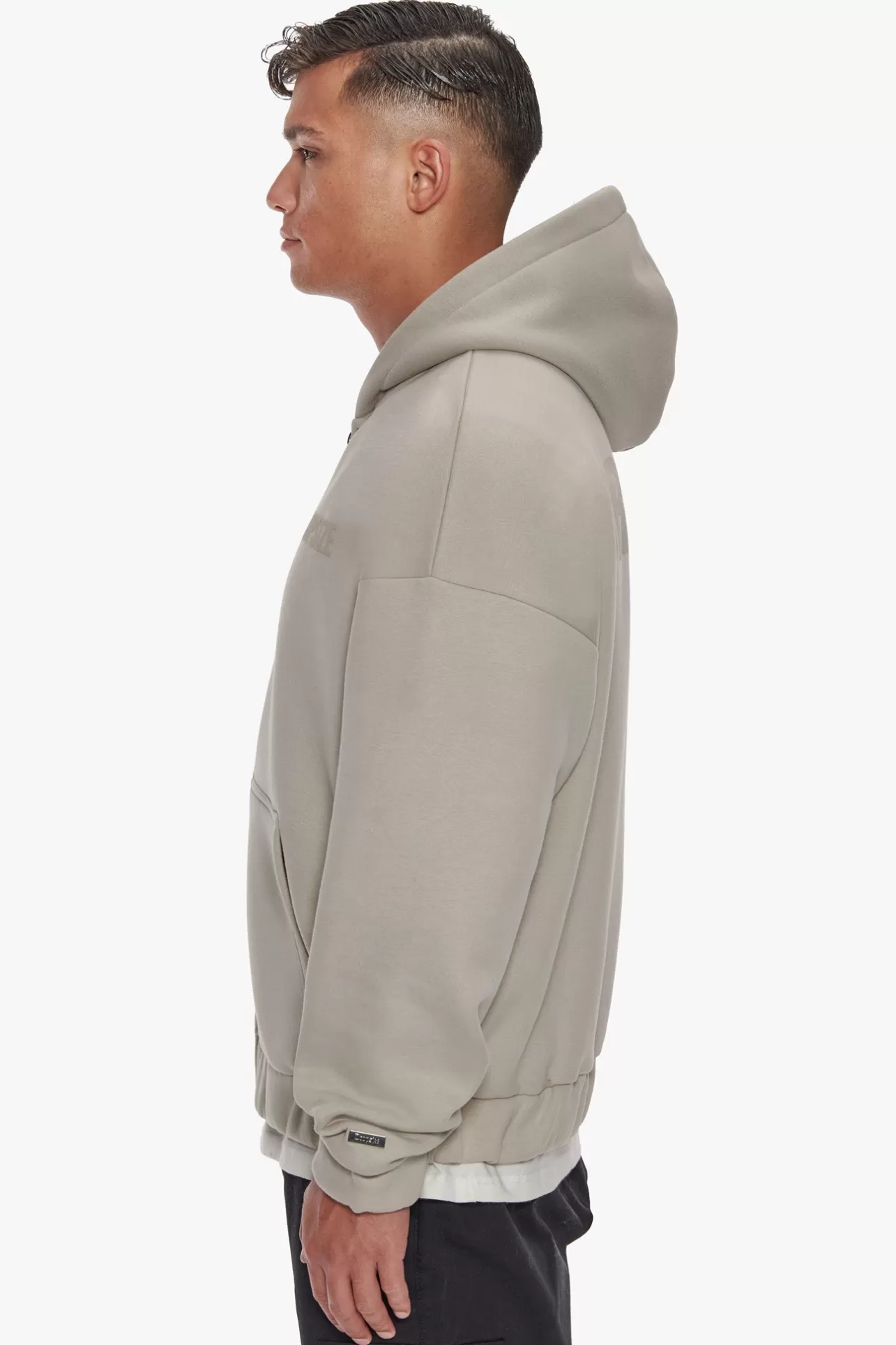 Dropsize HEAVY OVERSIZE HD PRINT ZIP HOODIE STONE* Zips
