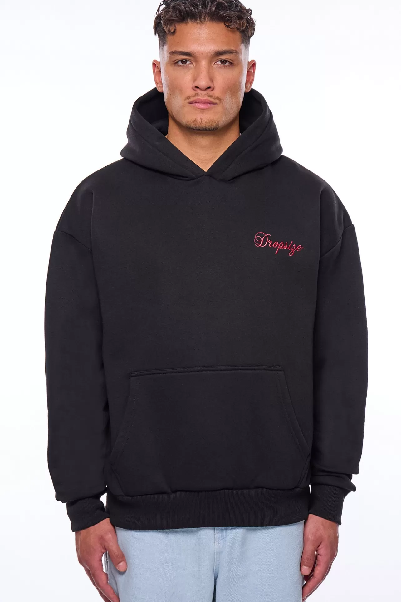 Dropsize HEAVY OVERSIZE HEAVEN ROSES HOODIE BLACK* Hoodie