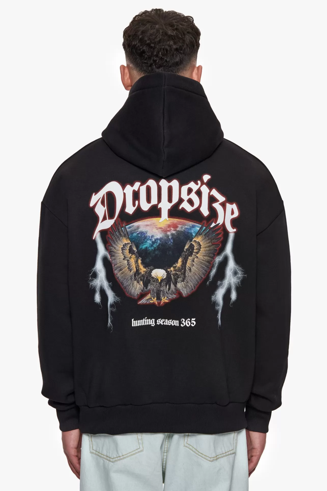 Dropsize HEAVY OVERSIZE HUNTING SEASON EAGLE HOODIE BLACK* Hoodie