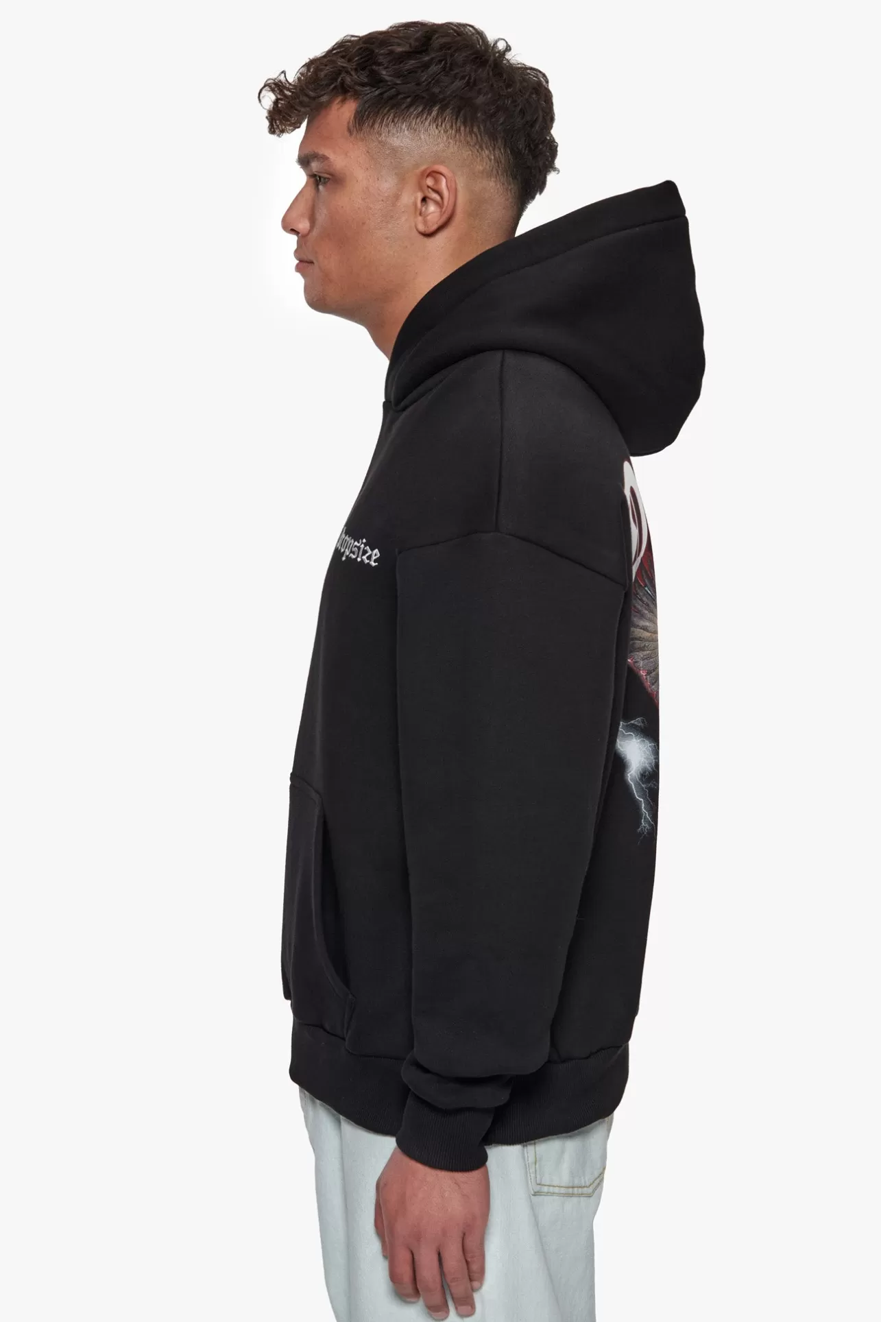 Dropsize HEAVY OVERSIZE HUNTING SEASON EAGLE HOODIE BLACK* Hoodie