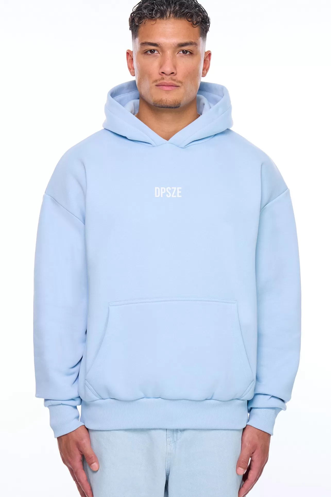 Dropsize HEAVY OVERSIZE KEEP MOVING HOODIE BABY BLUE* Hoodie