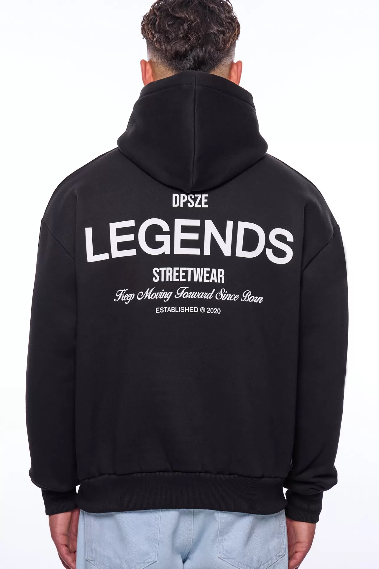 Dropsize HEAVY OVERSIZE KEEP MOVING HOODIE BLACK* Hoodie