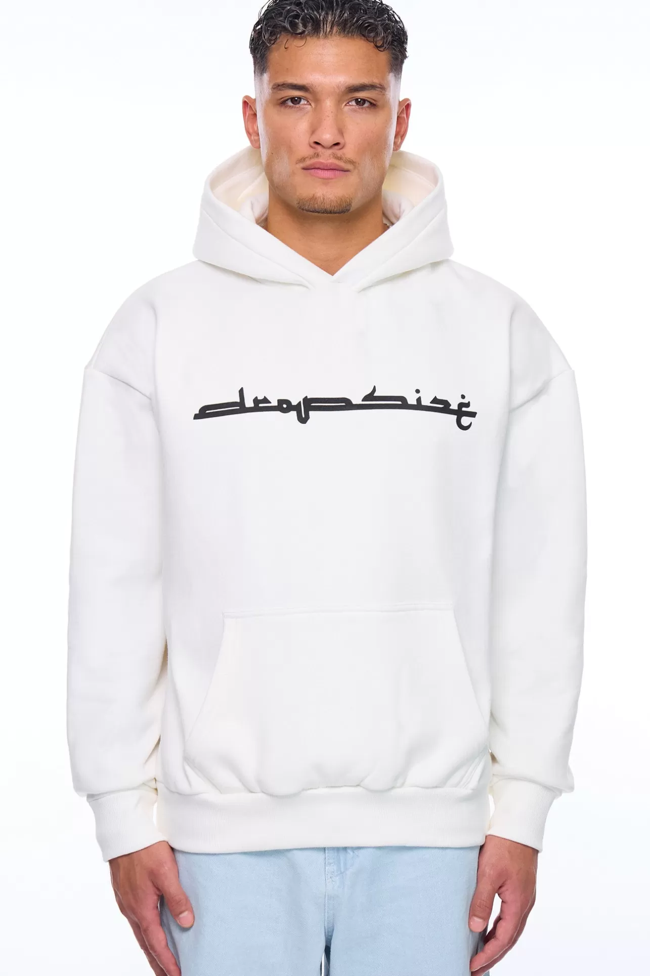 Dropsize HEAVY OVERSIZE KUFI HOODIE CREAM WHITE* Hoodie