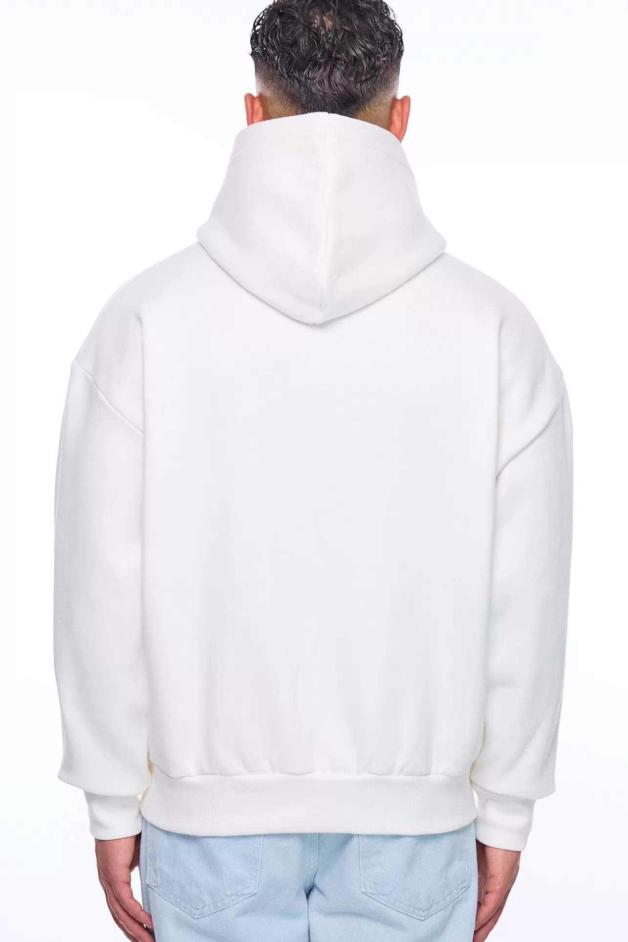 Dropsize HEAVY OVERSIZE KUFI HOODIE CREAM WHITE* Hoodie