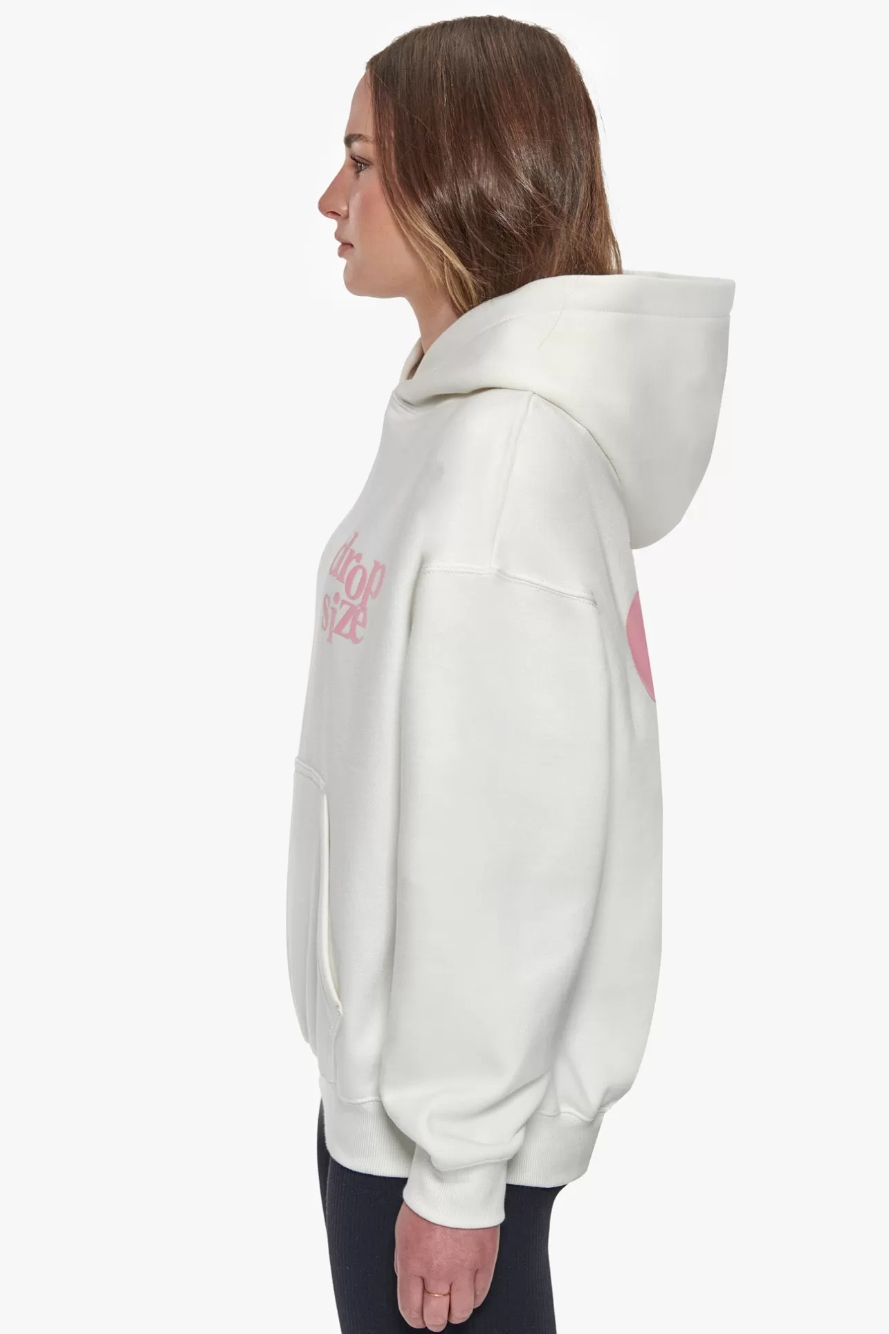 Dropsize HEAVY OVERSIZE LADIES LETTERS HOODIE CREAM / PINK*Women Women