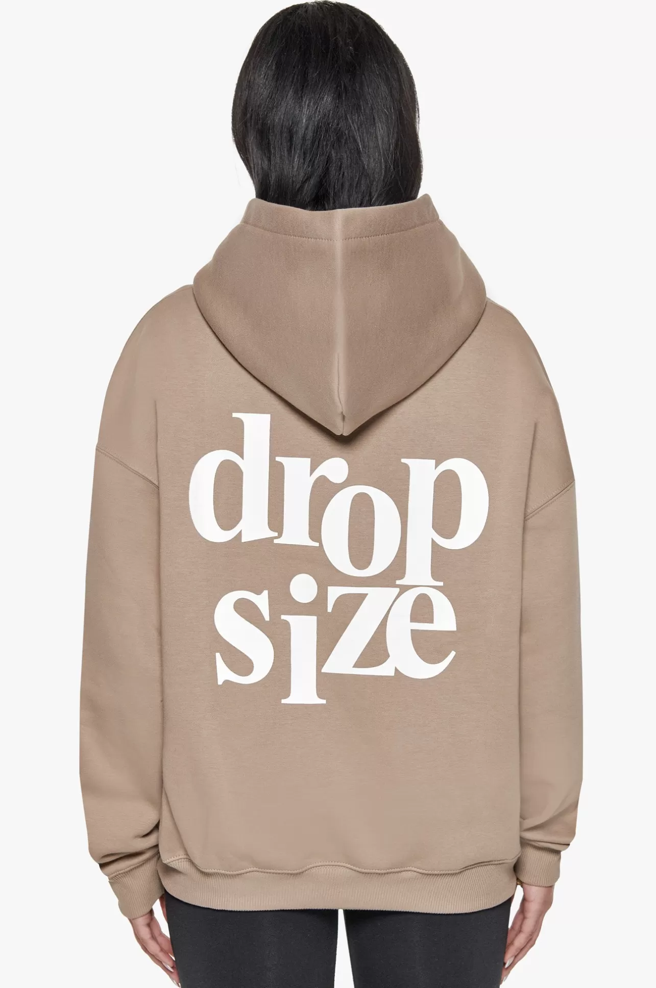 Dropsize HEAVY OVERSIZE LADIES LETTERS HOODIE SILVER MINK / WHITE*Women Women