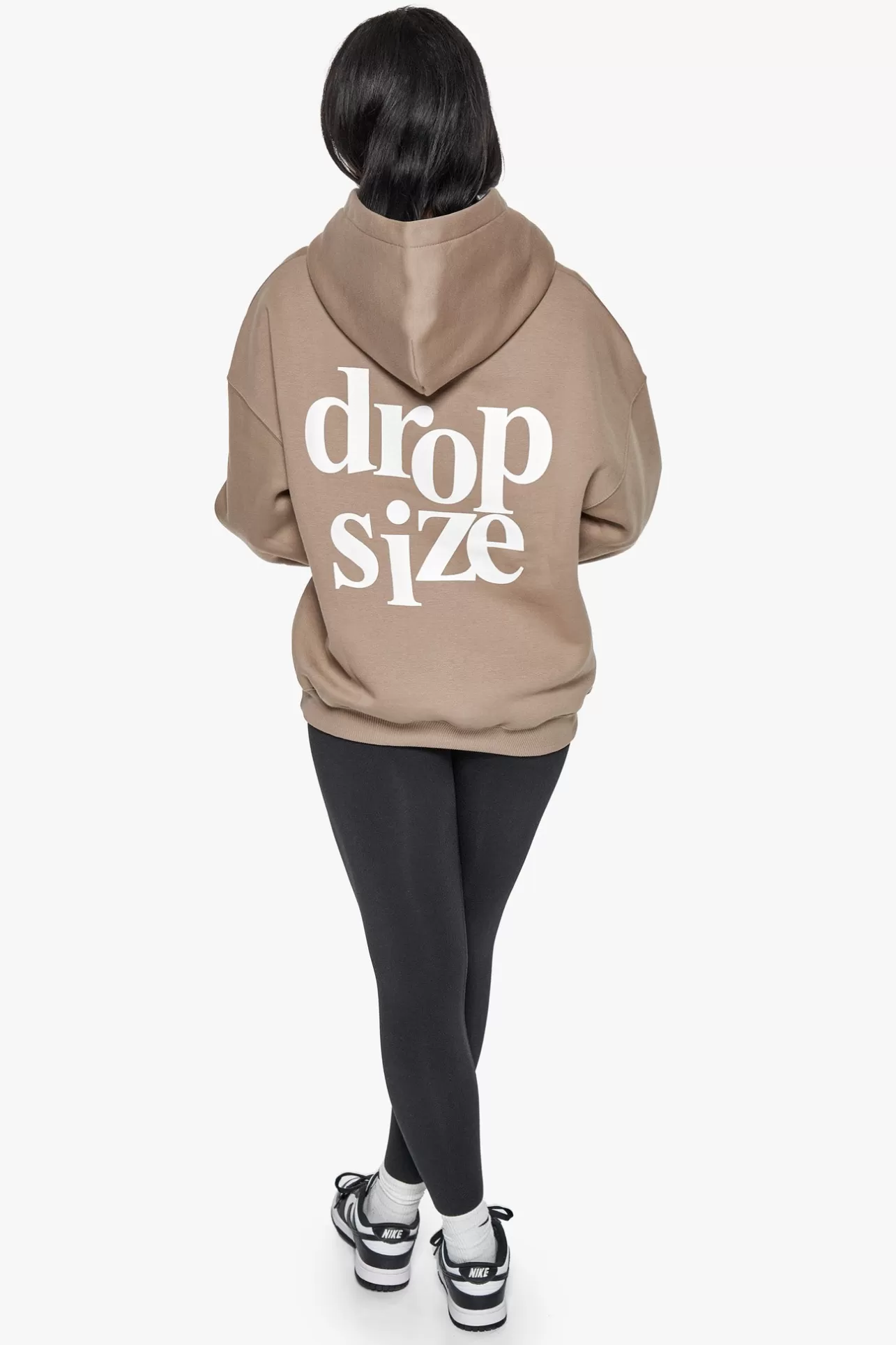 Dropsize HEAVY OVERSIZE LADIES LETTERS HOODIE SILVER MINK / WHITE*Women Women
