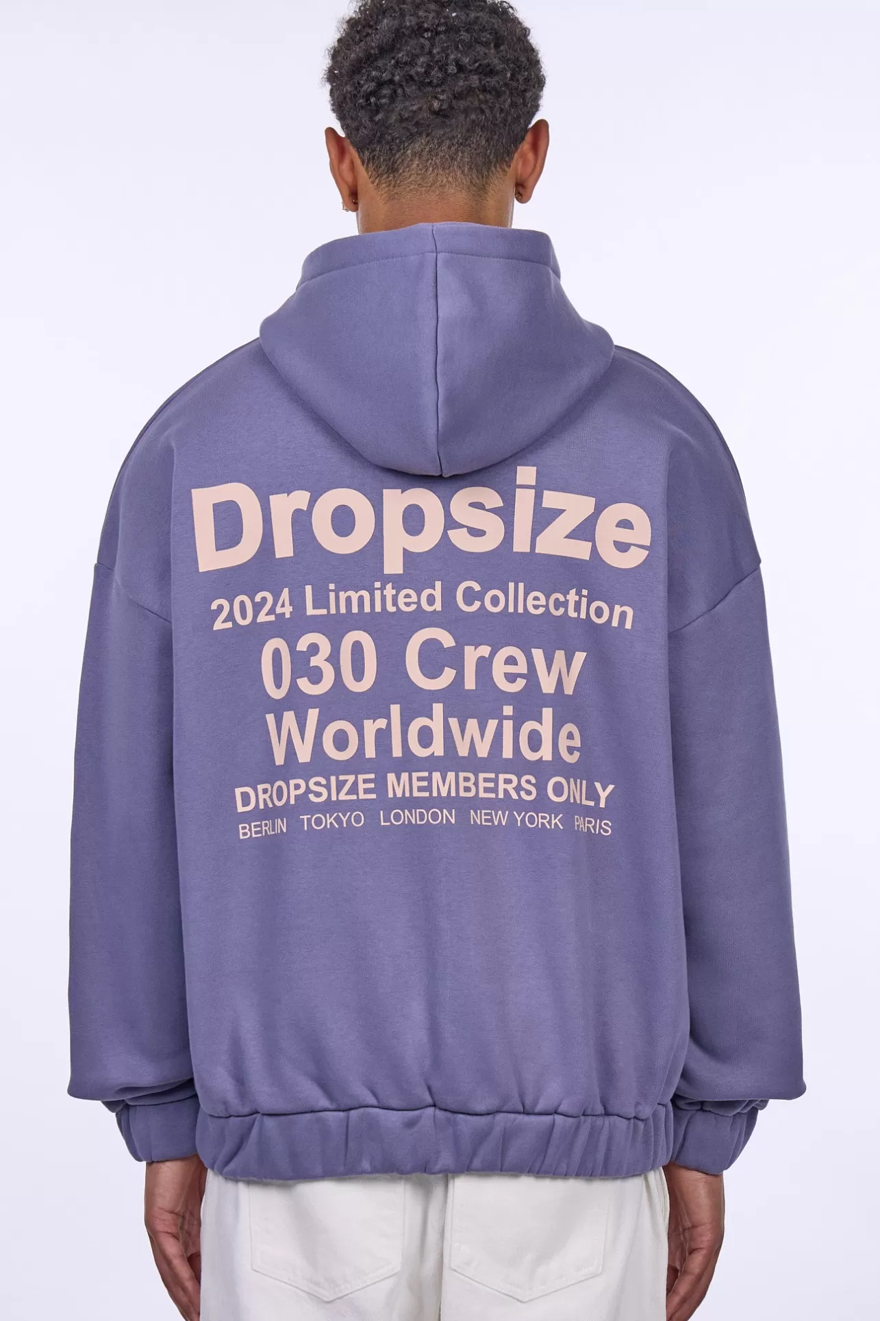 Dropsize HEAVY OVERSIZE LIMITED ZIP-HOODIE BLUE GRANITE* Zips