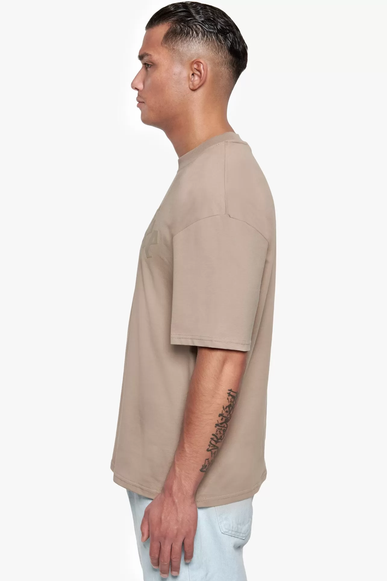 Dropsize HEAVY OVERSIZE LOGO PUFFER PRINT T-SHIRT WEATHERED TEAK* T Shirt