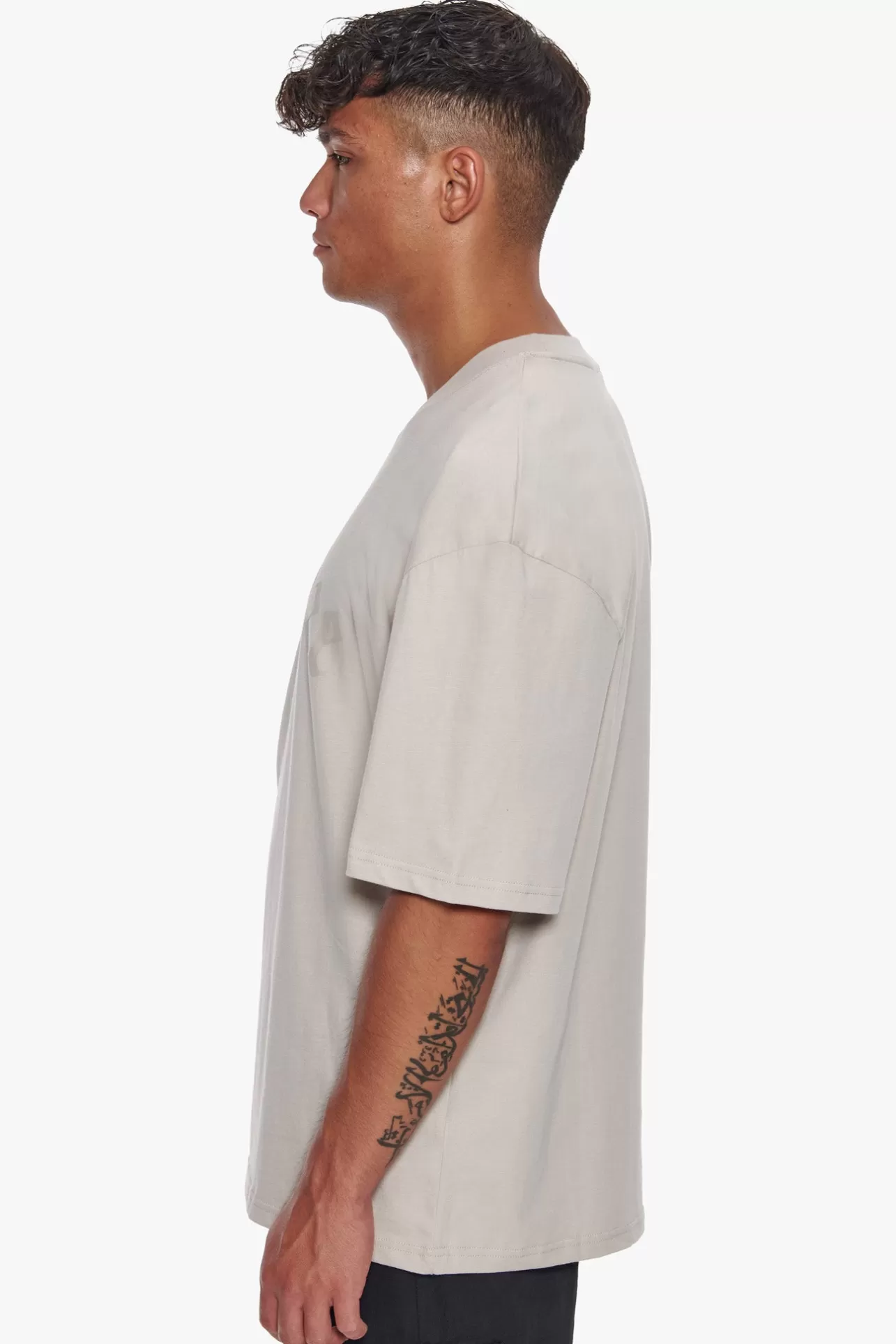 Dropsize HEAVY OVERSIZE LOGO T-SHIRT MOONBEAM* T Shirt