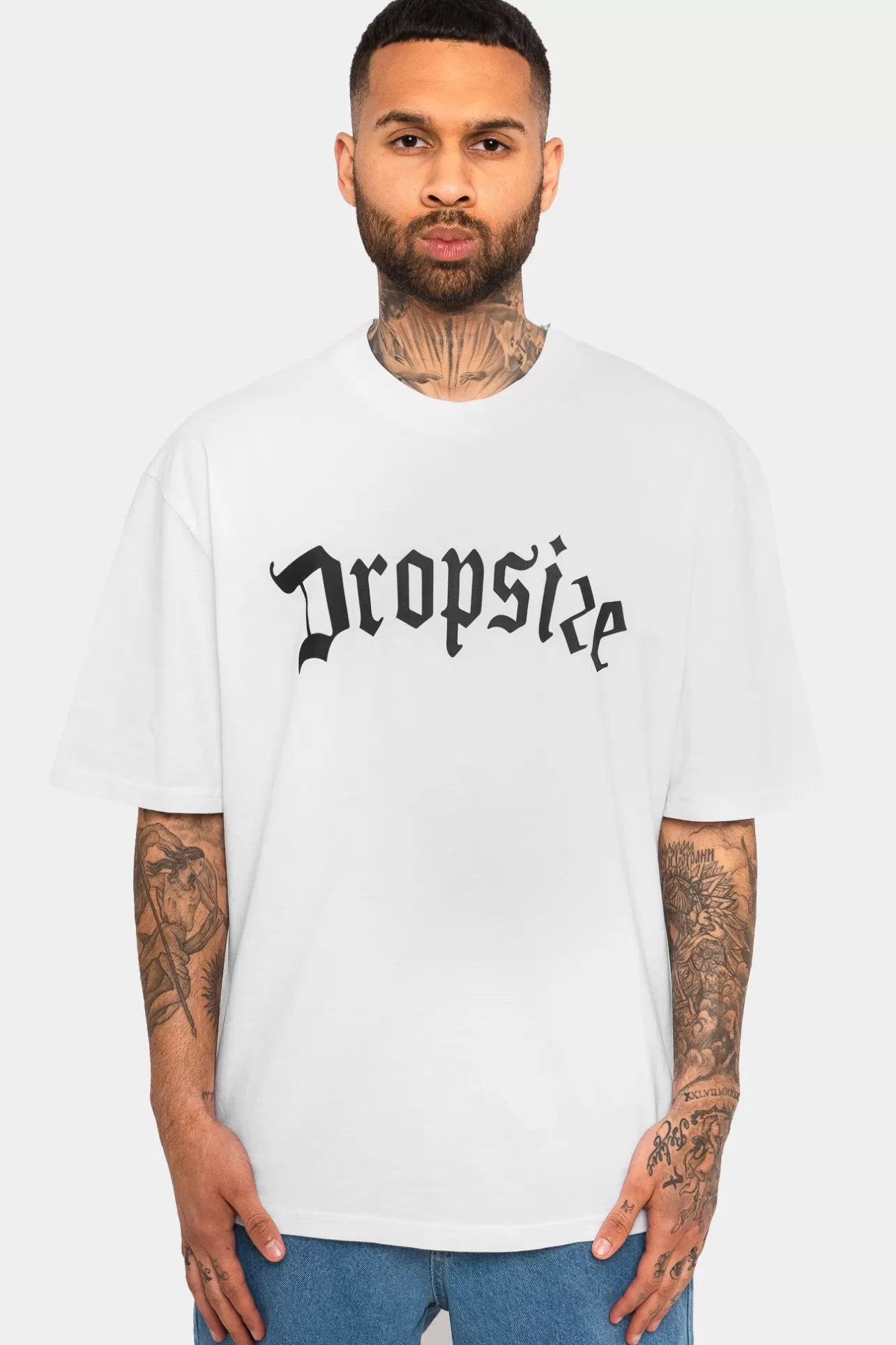 Dropsize HEAVY OVERSIZE LOGO T-SHIRT WHITE* T Shirt