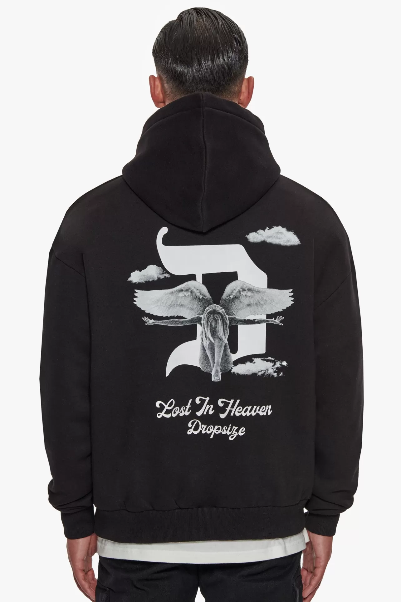Dropsize HEAVY OVERSIZE LOST IN HEAVEN HOODIE BLACK* Hoodie