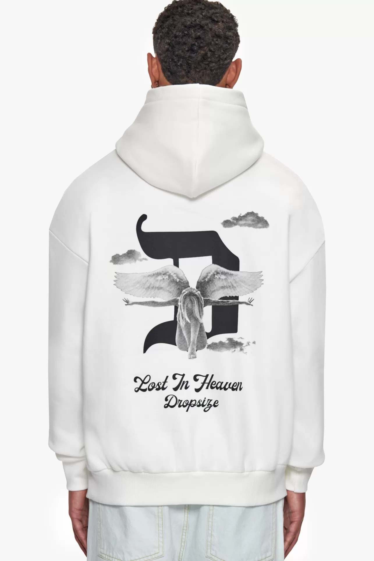 Dropsize HEAVY OVERSIZE LOST IN HEAVEN HOODIE CREAM WHITE* Hoodie
