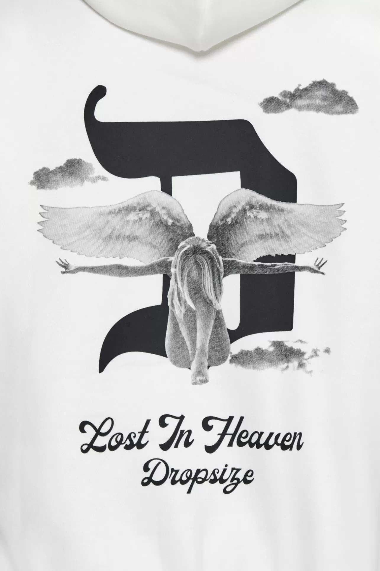 Dropsize HEAVY OVERSIZE LOST IN HEAVEN HOODIE CREAM WHITE* Hoodie