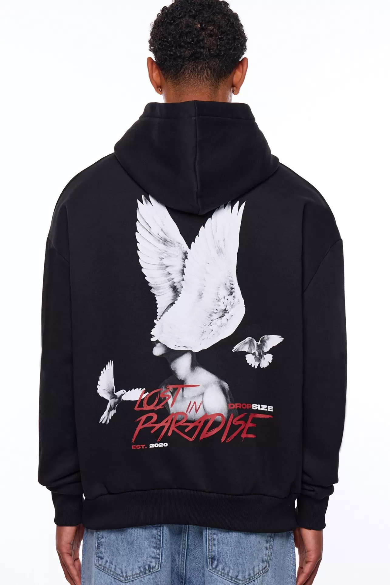 Dropsize HEAVY OVERSIZE LOST PARADISE HOODIE BLACK* Hoodie