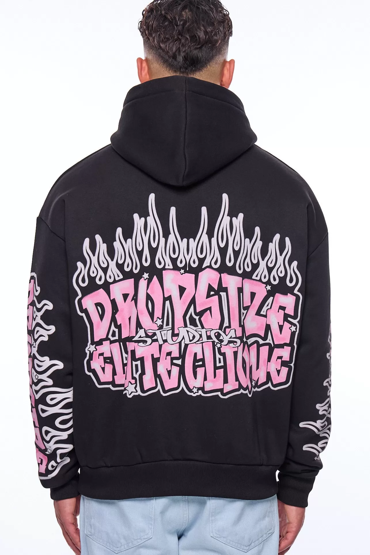 Dropsize HEAVY OVERSIZE LOUD CLIQUE HOODIE BLACK* Hoodie