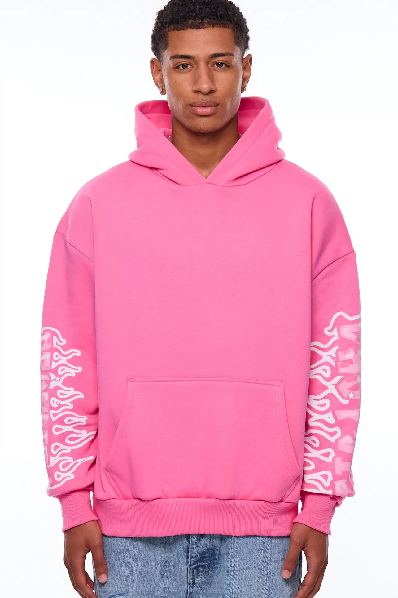 Dropsize HEAVY OVERSIZE LOUD CLIQUE HOODIE PINK* Hoodie