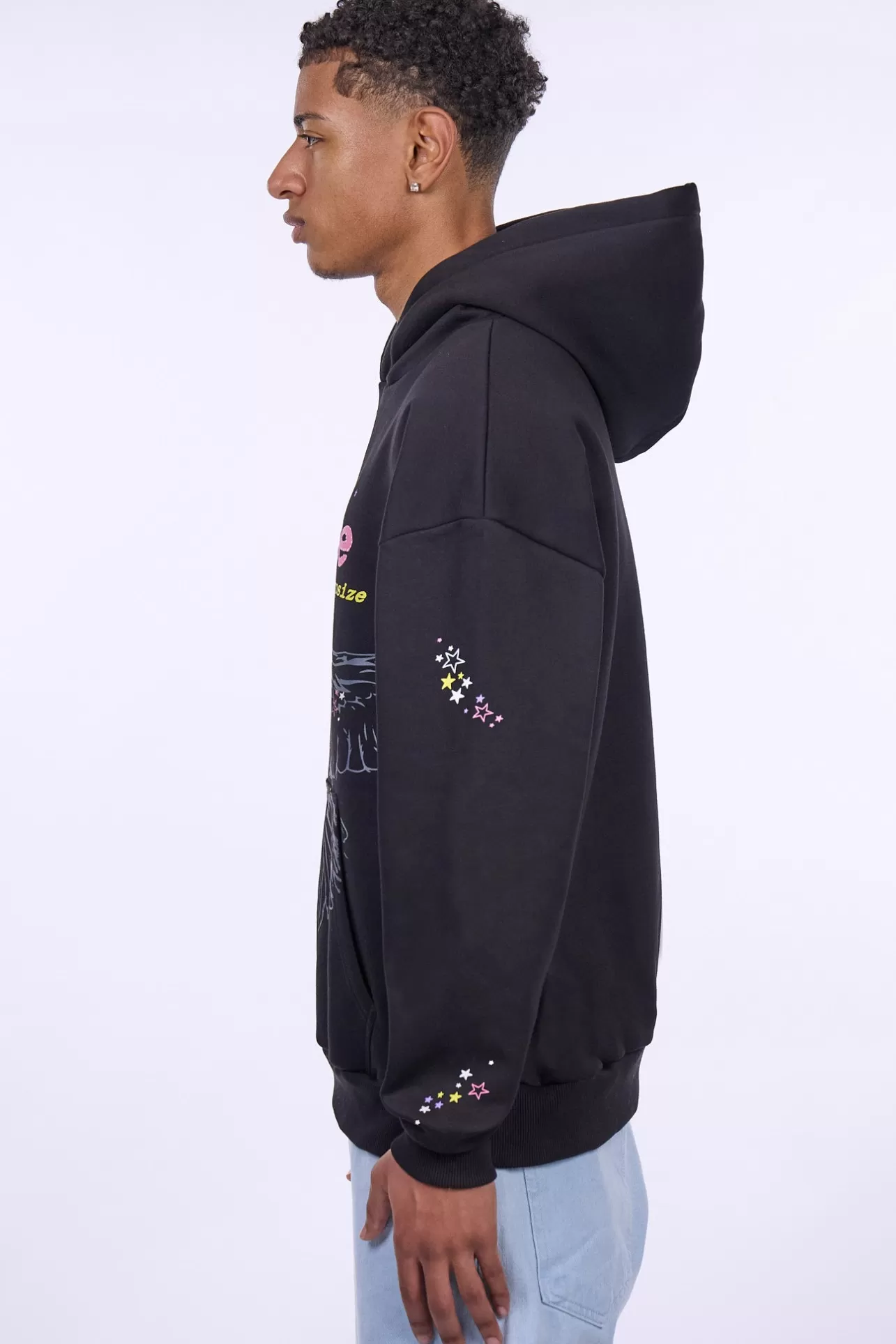 Dropsize HEAVY OVERSIZE LOUD PARADISE HOODIE BLACK* Hoodie