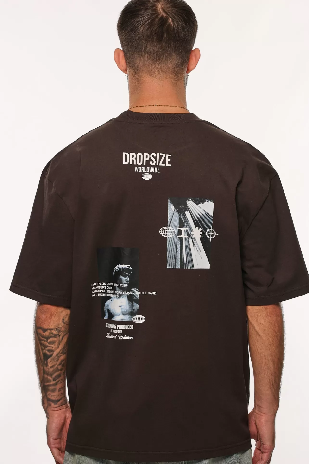 Dropsize HEAVY OVERSIZE MARBLE PIC T-SHIRT WASHED BLACK* T Shirt