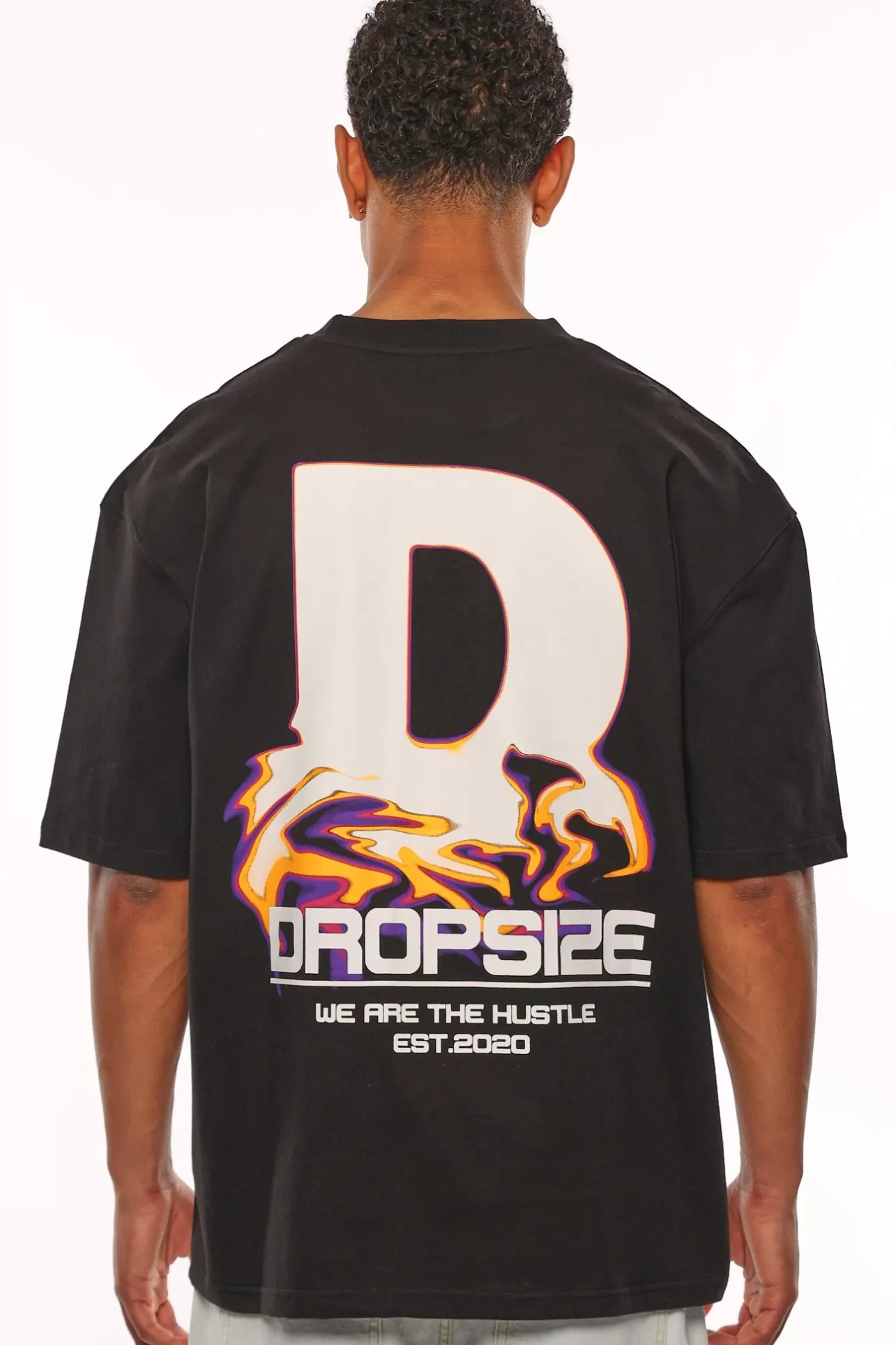 Dropsize HEAVY OVERSIZE MELTING LOGO T-SHIRT BLACK* T Shirt