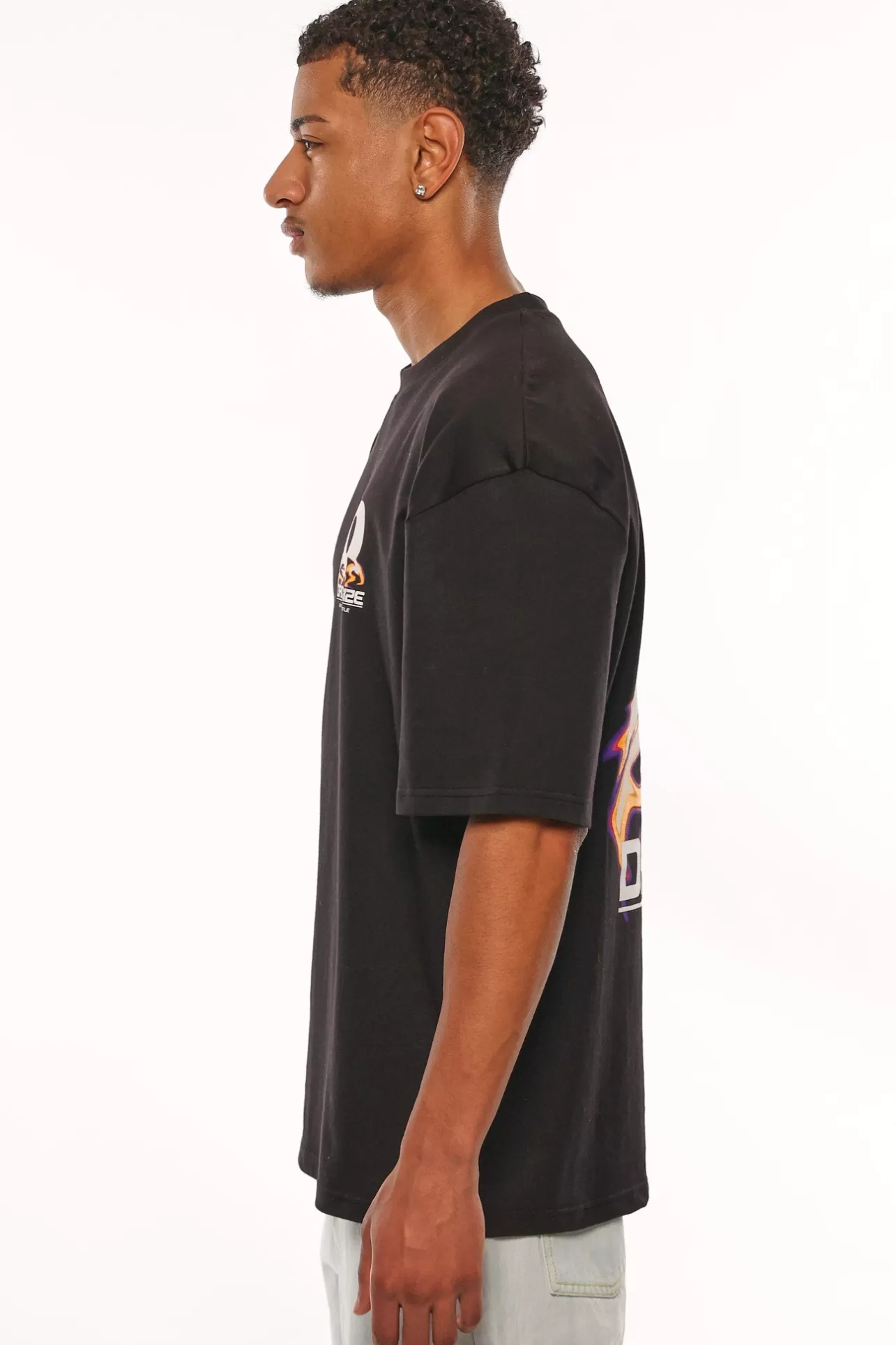 Dropsize HEAVY OVERSIZE MELTING LOGO T-SHIRT BLACK* T Shirt