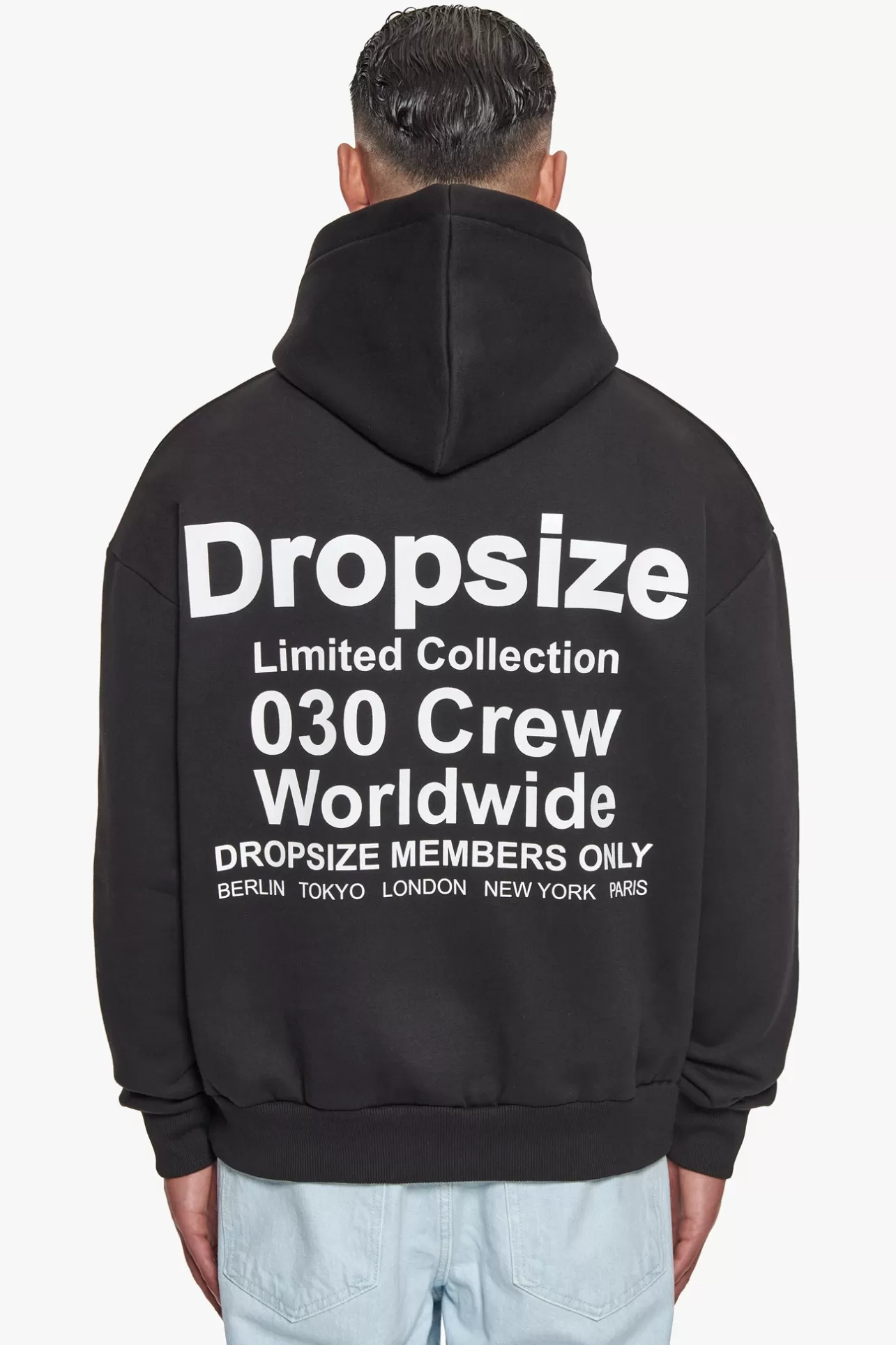Dropsize HEAVY OVERSIZE MEMBERS ONLY HOODIE BLACK* Hoodie
